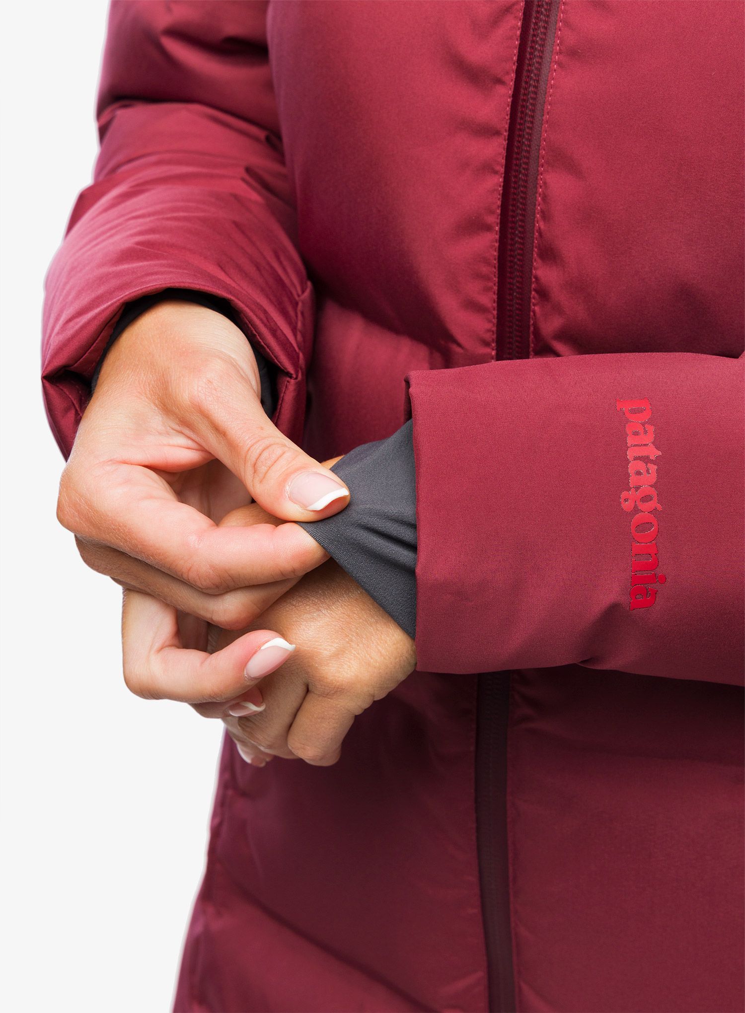 Dámský péřový kabát Patagonia Jackson Glacier Parka - carmine red