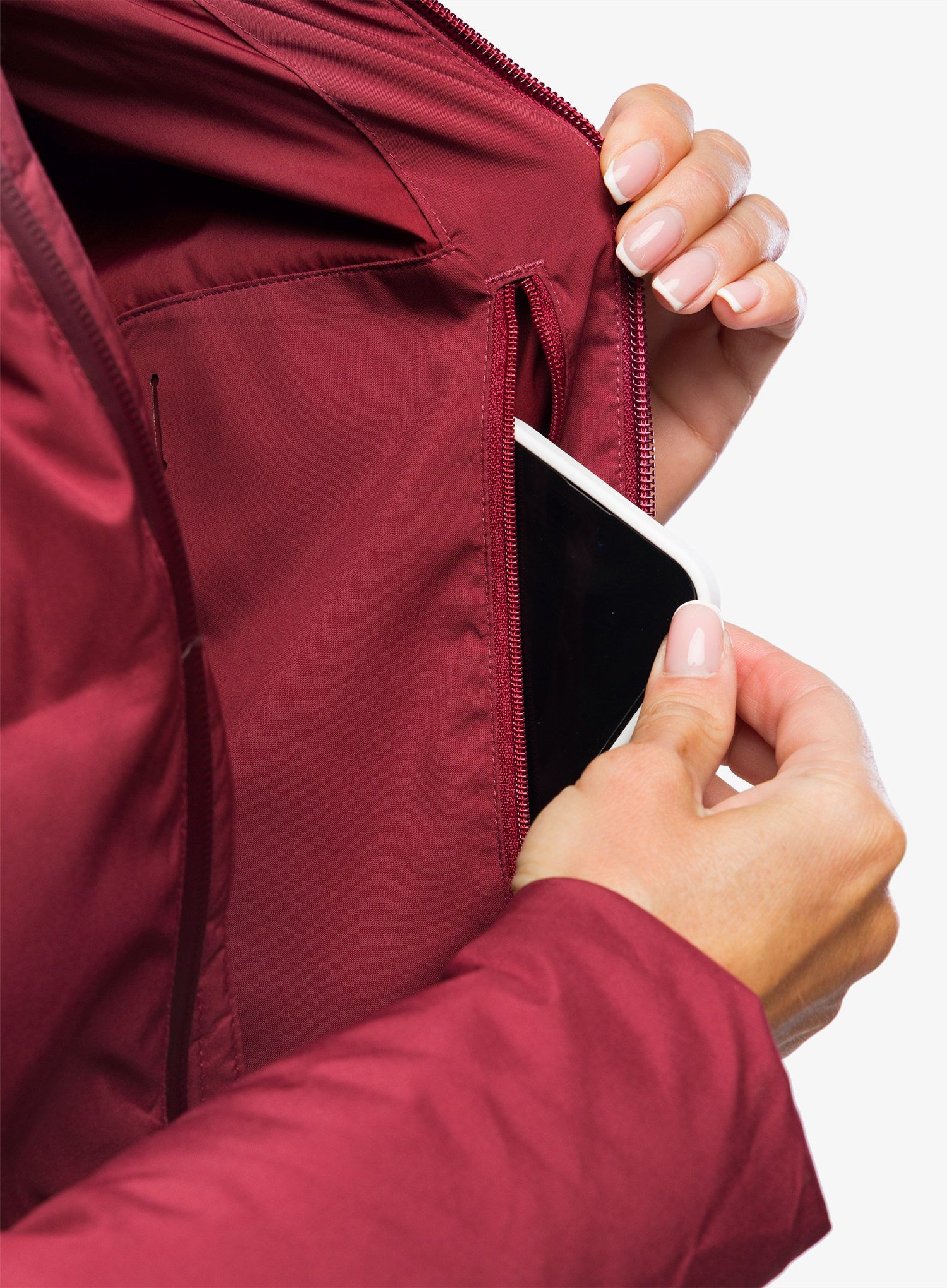 Dámský péřový kabát Patagonia Jackson Glacier Parka - carmine red