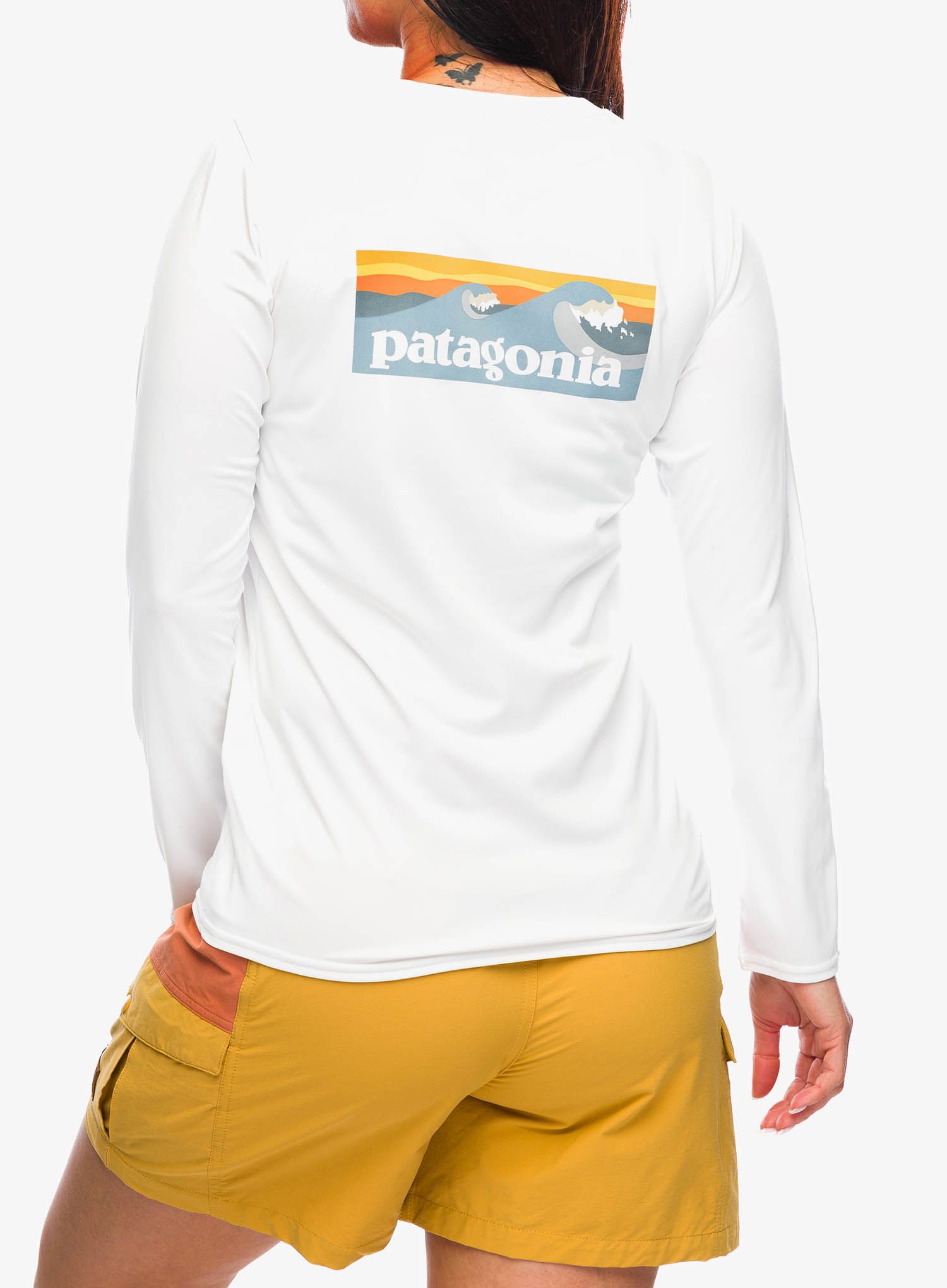 Dámská mikina Patagonia L/S Cap Cool Daily Graphic Shirt Waters - grey/white