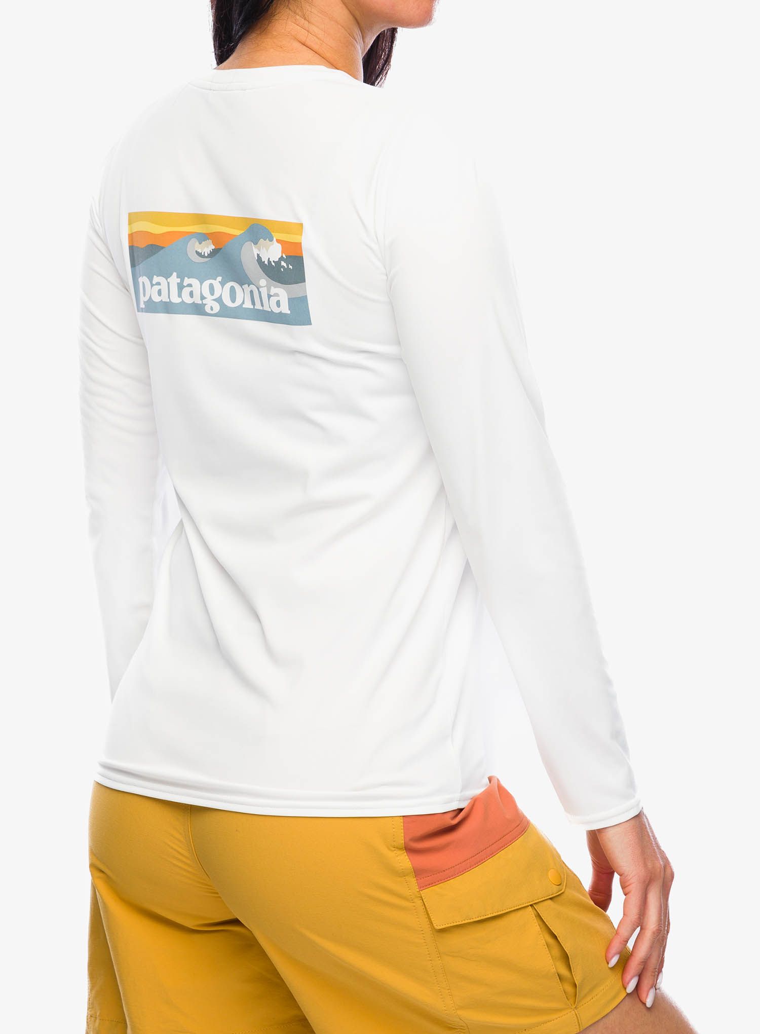 Dámská mikina Patagonia L/S Cap Cool Daily Graphic Shirt Waters - grey/white