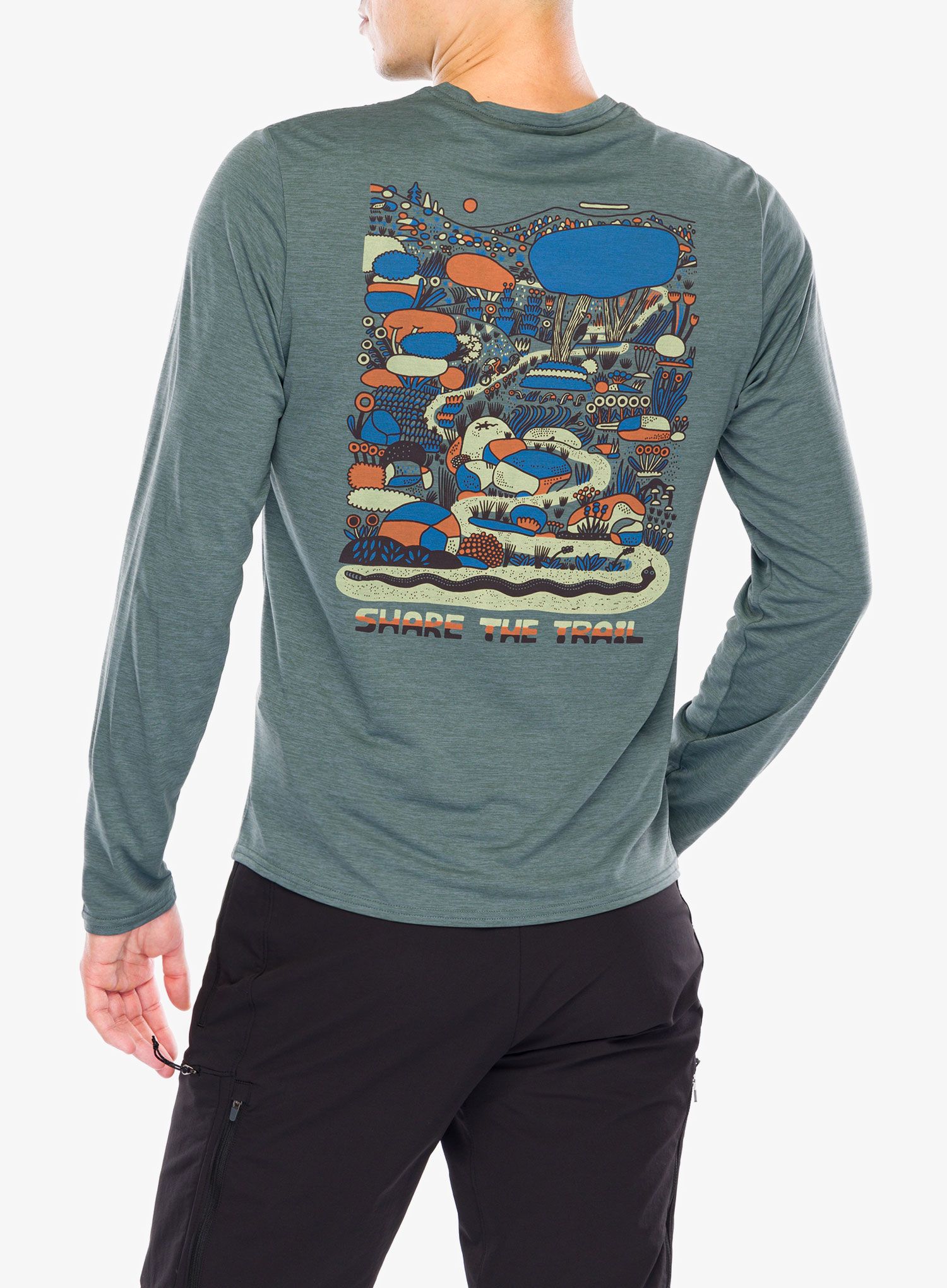 Mikina bez kapuce Patagonia L/S Cap Cool Daily Graphic Shirt Lands - commontrail nouveau green