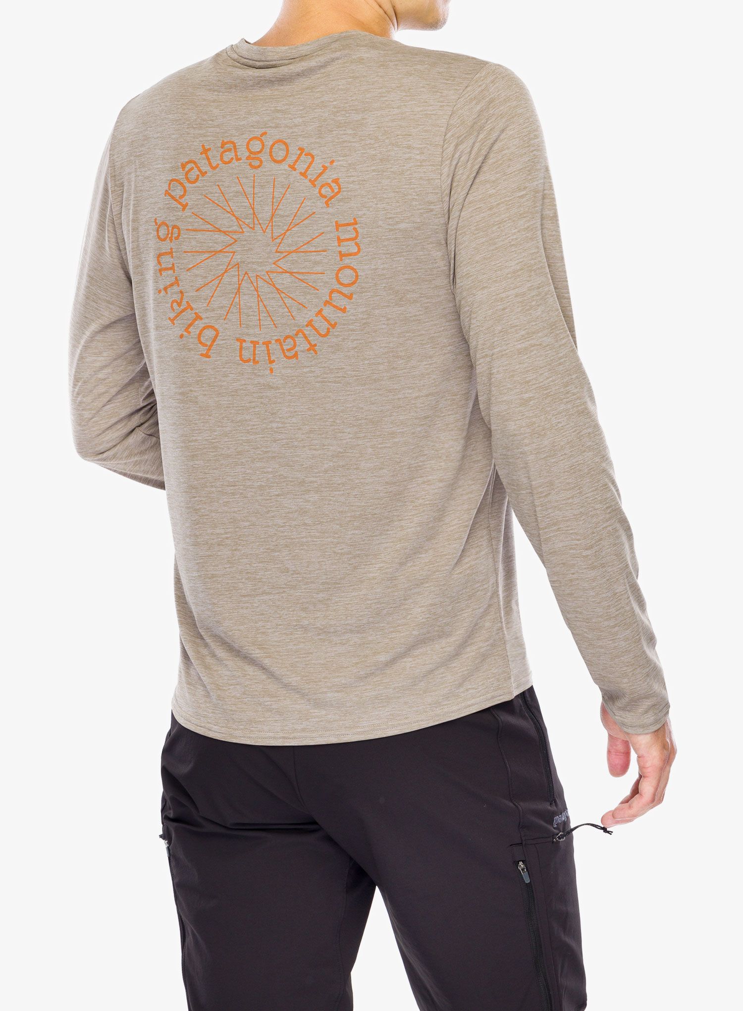 Longsleeve Patagonia L/S Cap Cool Daily Graphic Shirt Lands - spoke stencil seabird grey