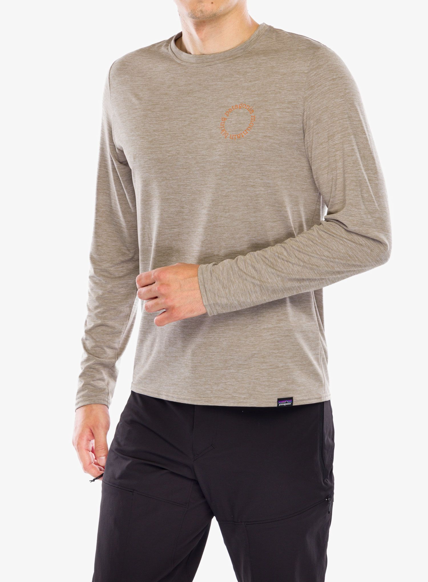 Longsleeve Patagonia L/S Cap Cool Daily Graphic Shirt Lands - spoke stencil seabird grey