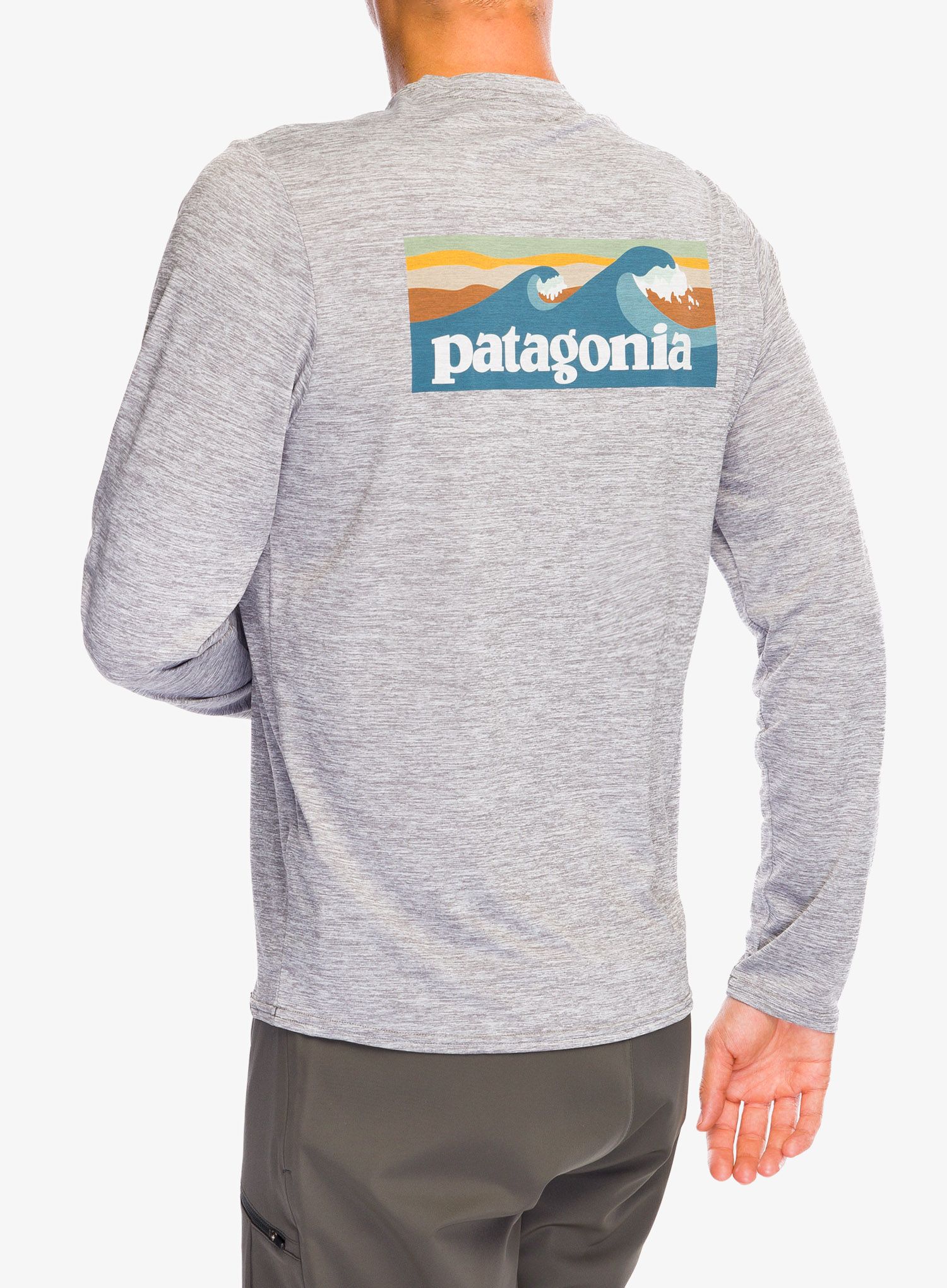 Longsleeve Patagonia L/S Cap Cool Daily Graphic Shirt Waters - abelone blue/feather grey