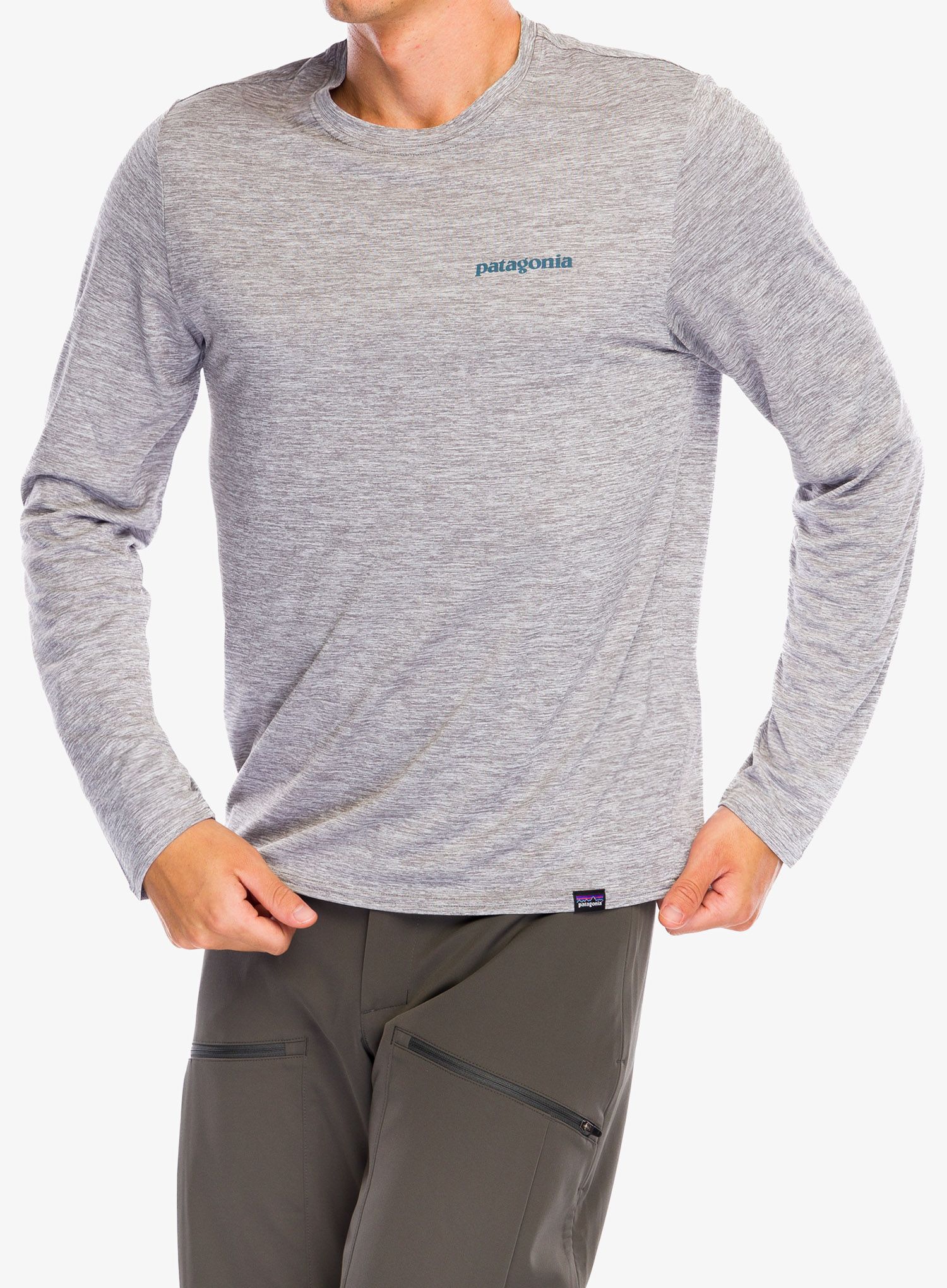 Longsleeve Patagonia L/S Cap Cool Daily Graphic Shirt Waters - abelone blue/feather grey