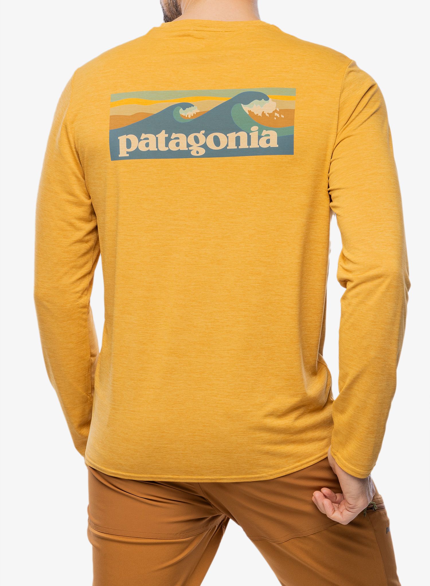 Mikina Patagonia L/S Cap Cool Daily Graphic Shirt Waters - boardshort/gold