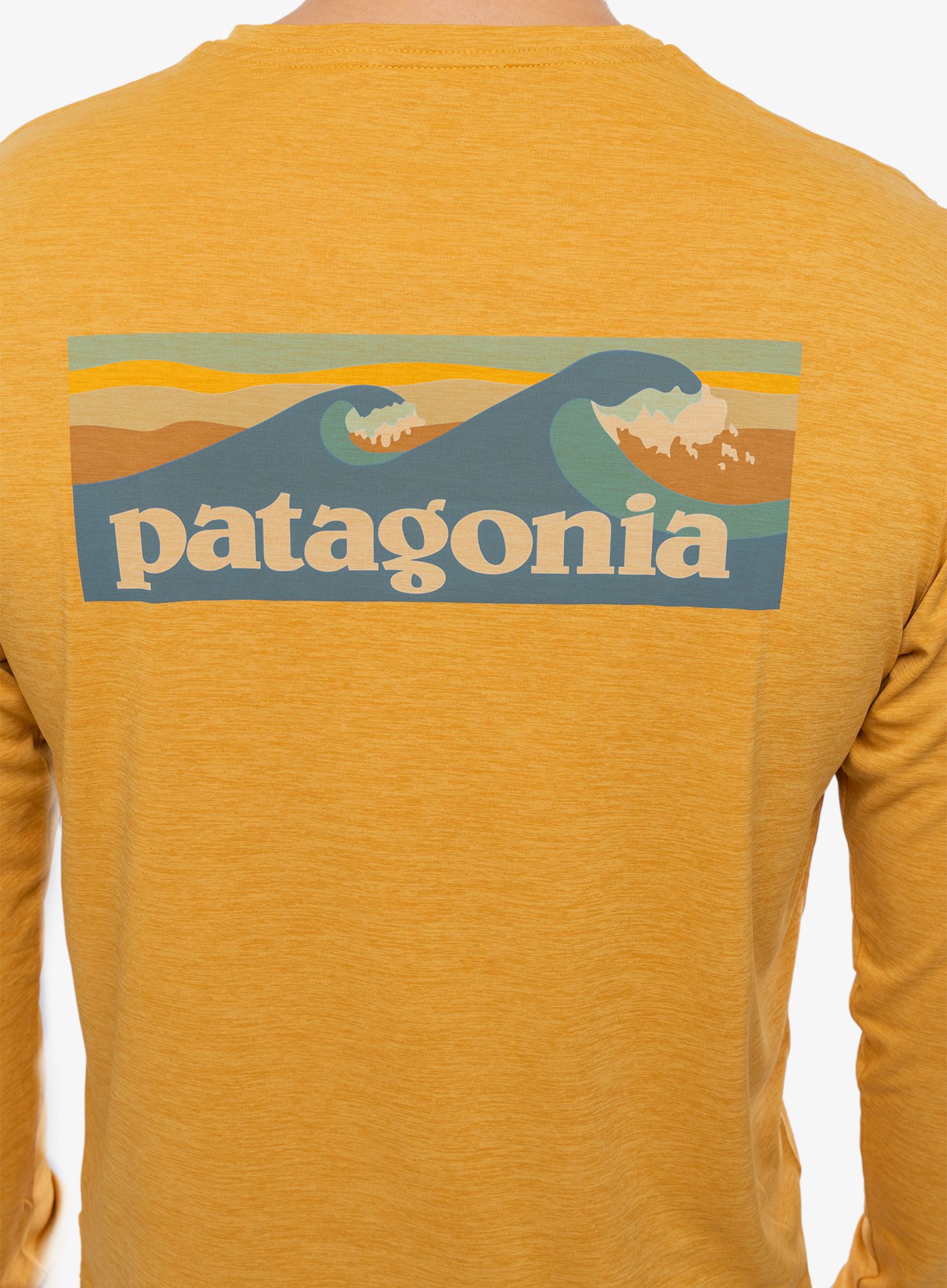 Mikina Patagonia L/S Cap Cool Daily Graphic Shirt Waters - boardshort/gold