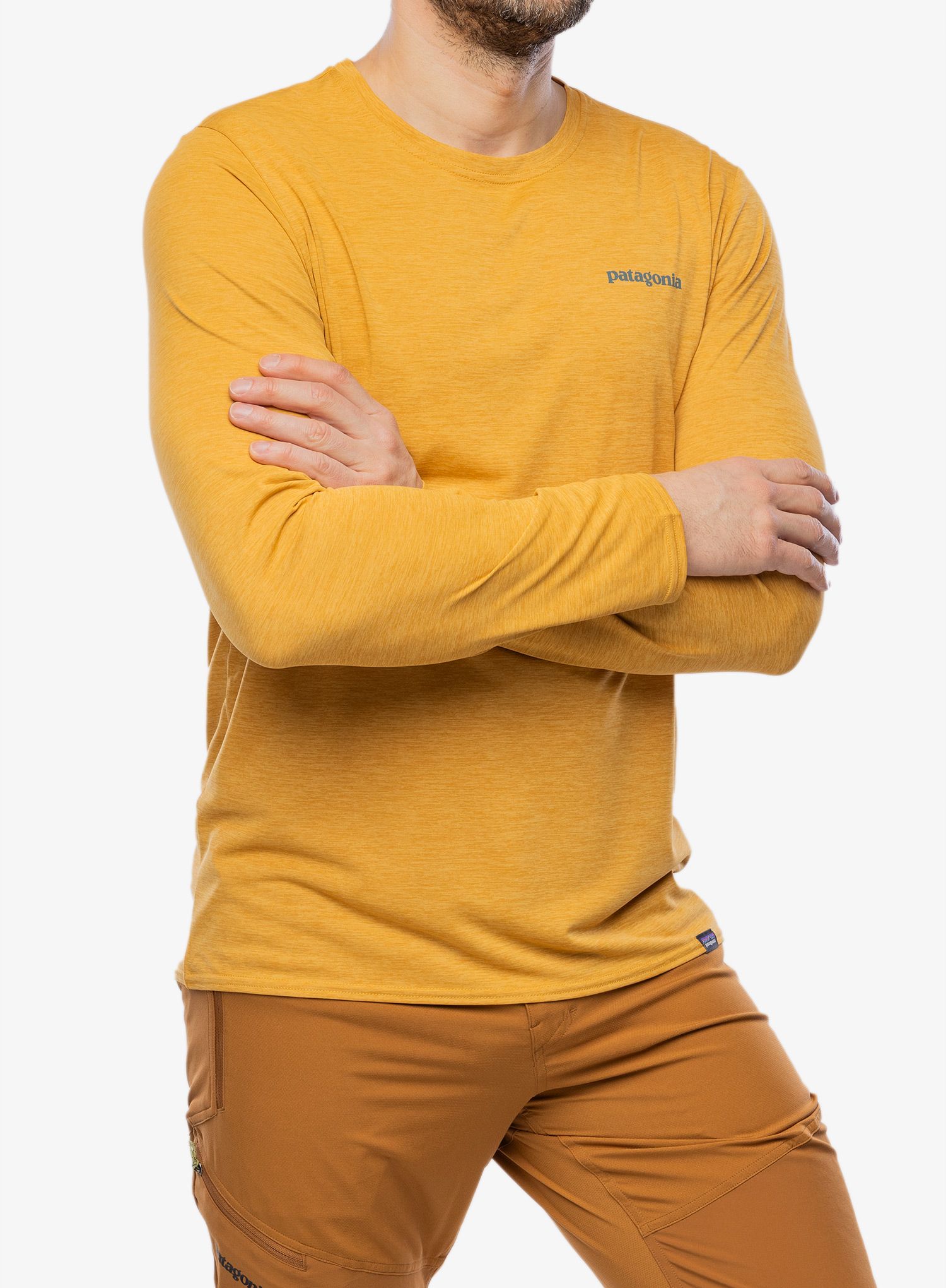 Mikina Patagonia L/S Cap Cool Daily Graphic Shirt Waters - boardshort/gold