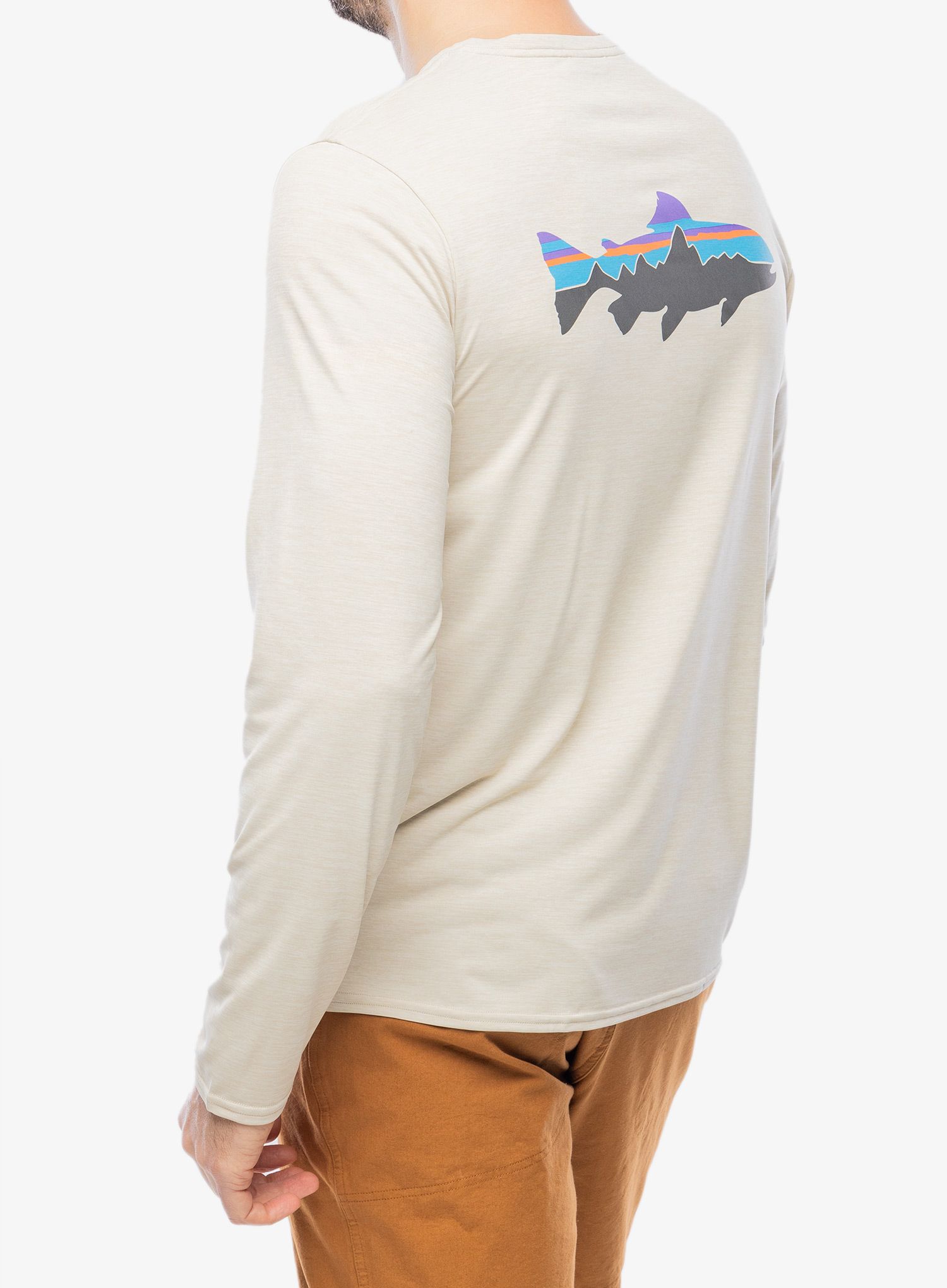 Mikina bez kapuce Patagonia L/S Cap Cool Daily Graphic Shirt Waters - fitz roy/pumice