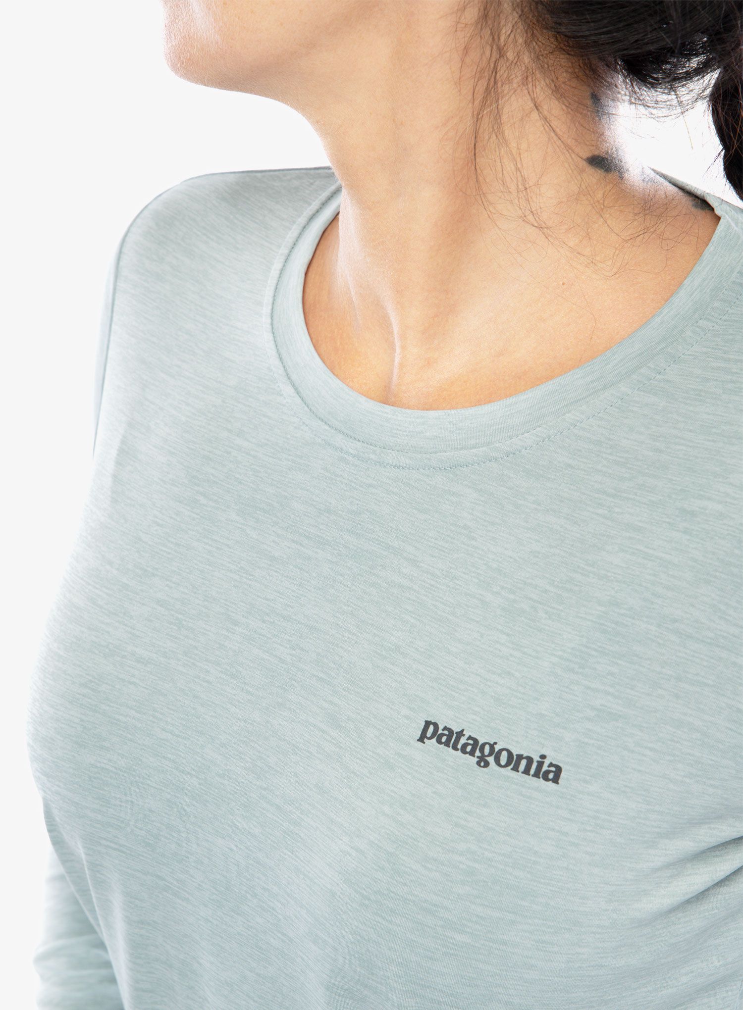 Dámské triko s dlouhým rukávem Patagonia L/S Cap Cool Daily Graphic Shirt Waters - casting logo thermal blue