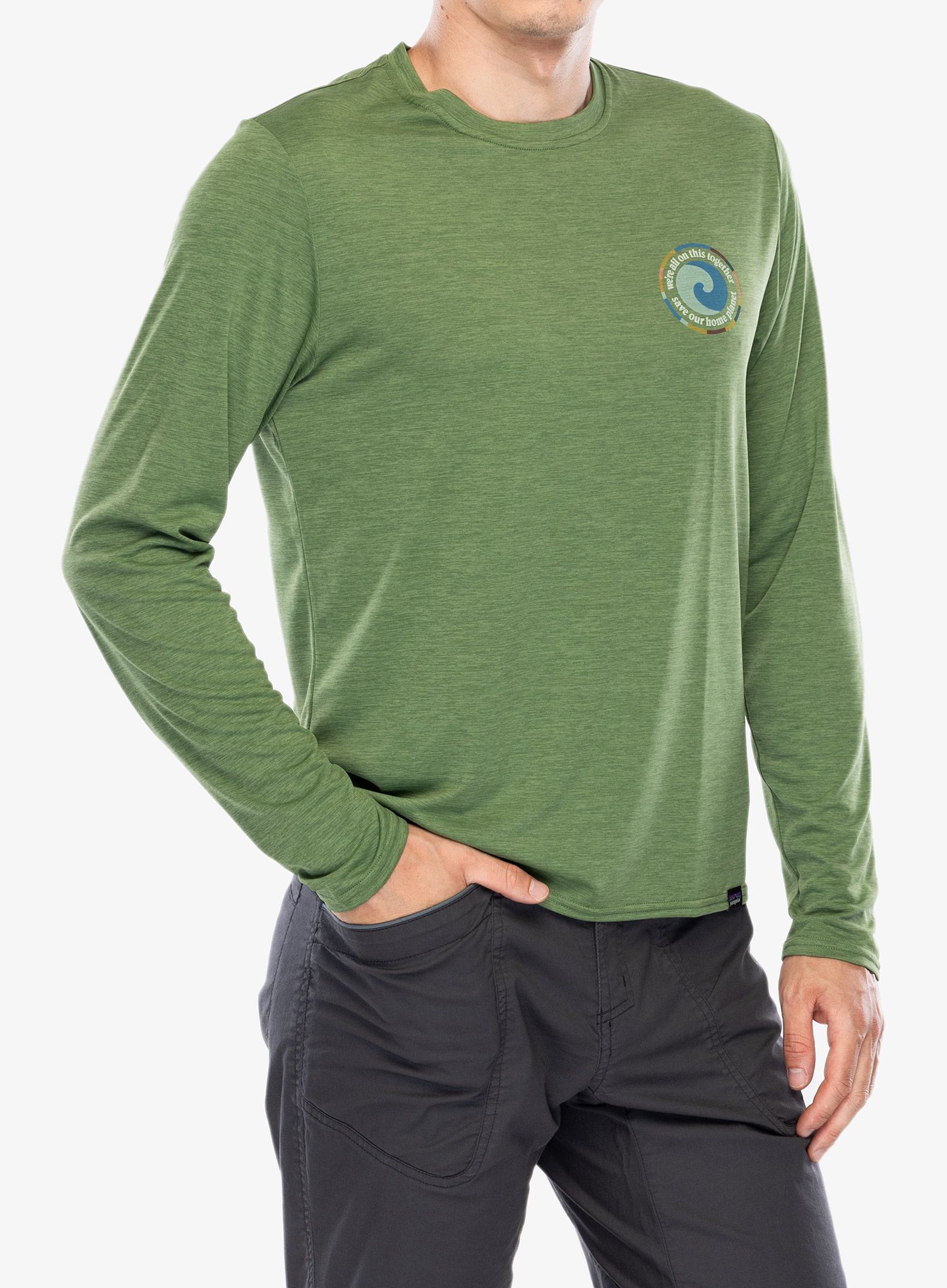 Longsleeve Patagonia L/S Cap Cool Daily Graphic Shirt - unity fitz terrain green x-dye