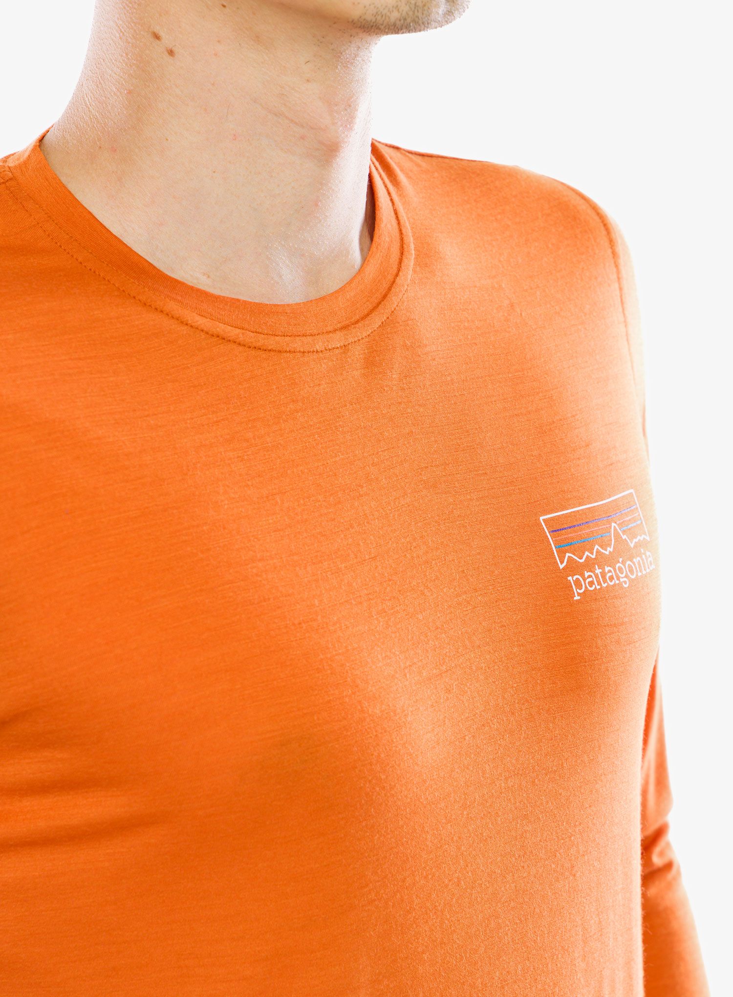 Longsleeve Patagonia L/S Cap Cool Merino Graphic Shirt - fitz roy strata redtail rust