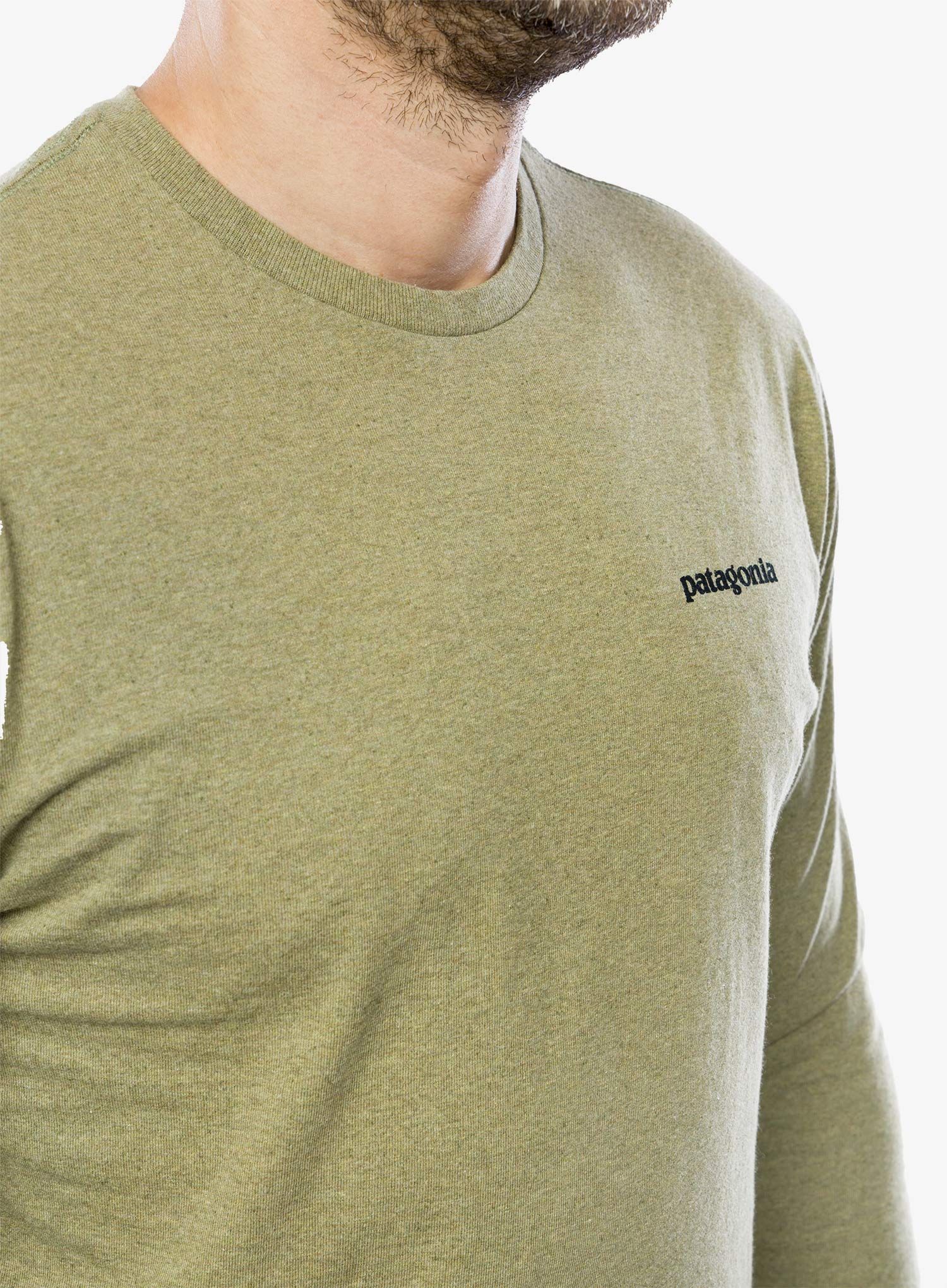 Mikina bez kapuce Patagonia L/S P-6 Logo Responsibili-Tee - buckhorn green