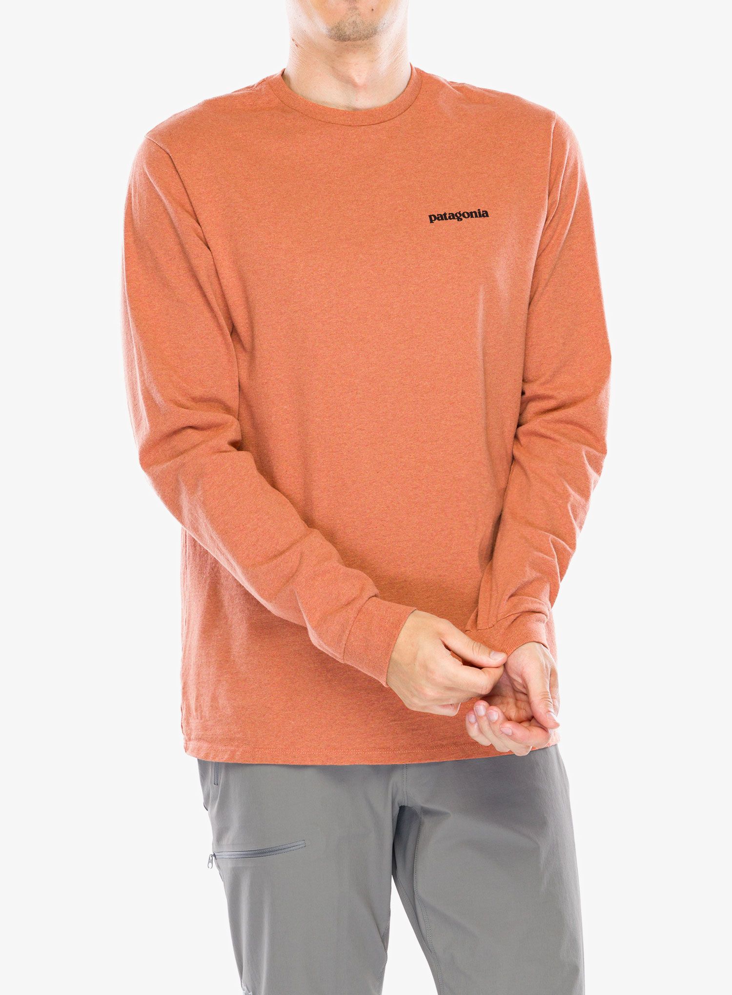 Mikina bez kapuce Patagonia L/S P-6 Logo Responsibili-Tee - redtail rust