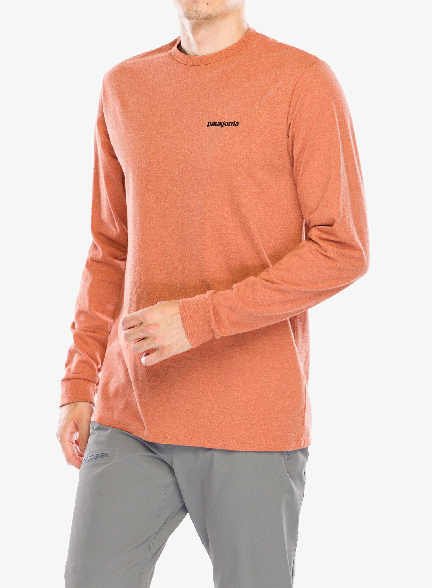 Mikina bez kapuce Patagonia L/S P-6 Logo Responsibili-Tee - redtail rust