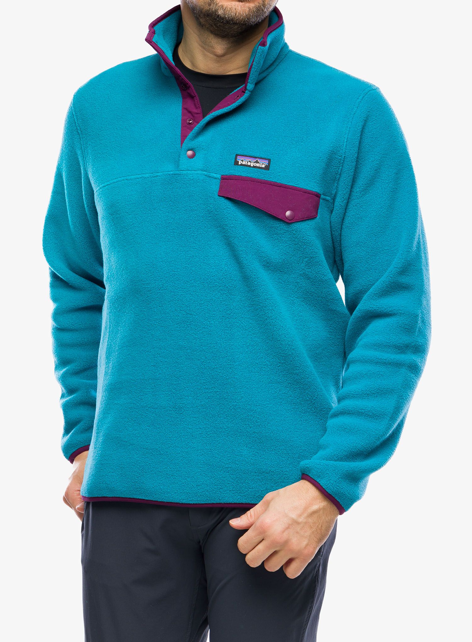 Mikina bez kapuce Patagonia Lightweight Synch Snap-T Pullover - belay blue