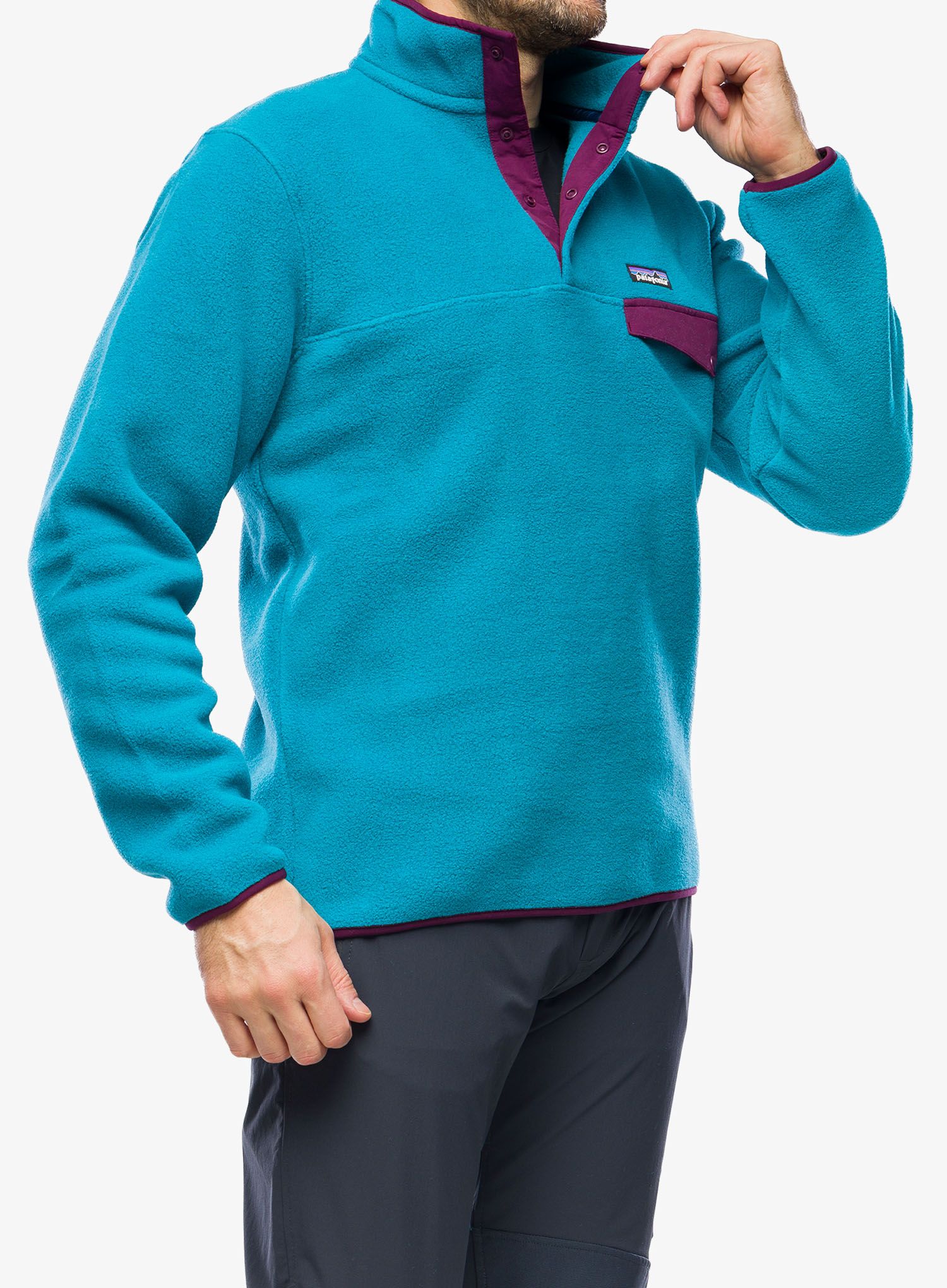 Mikina bez kapuce Patagonia Lightweight Synch Snap-T Pullover - belay blue