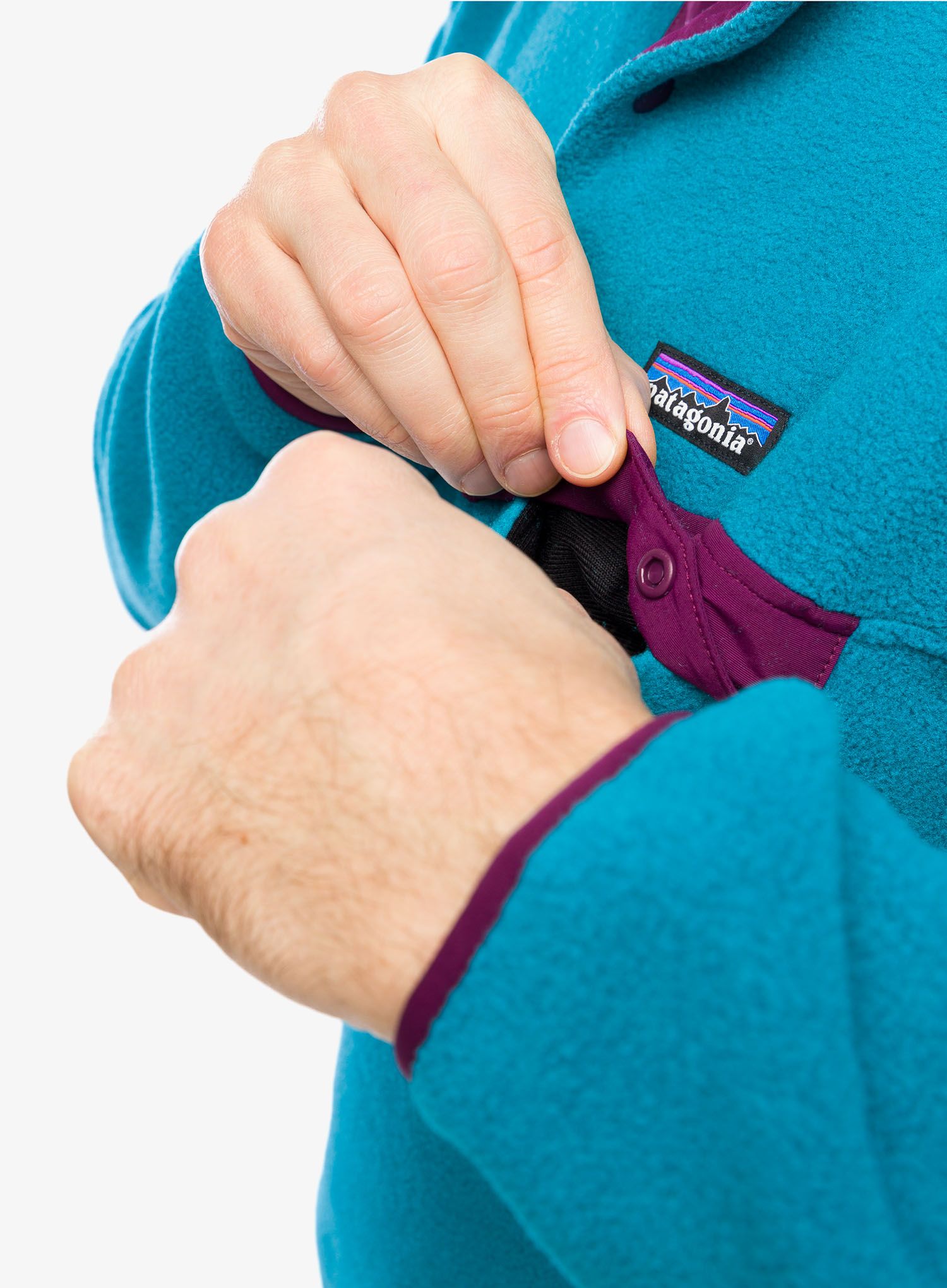 Mikina bez kapuce Patagonia Lightweight Synch Snap-T Pullover - belay blue
