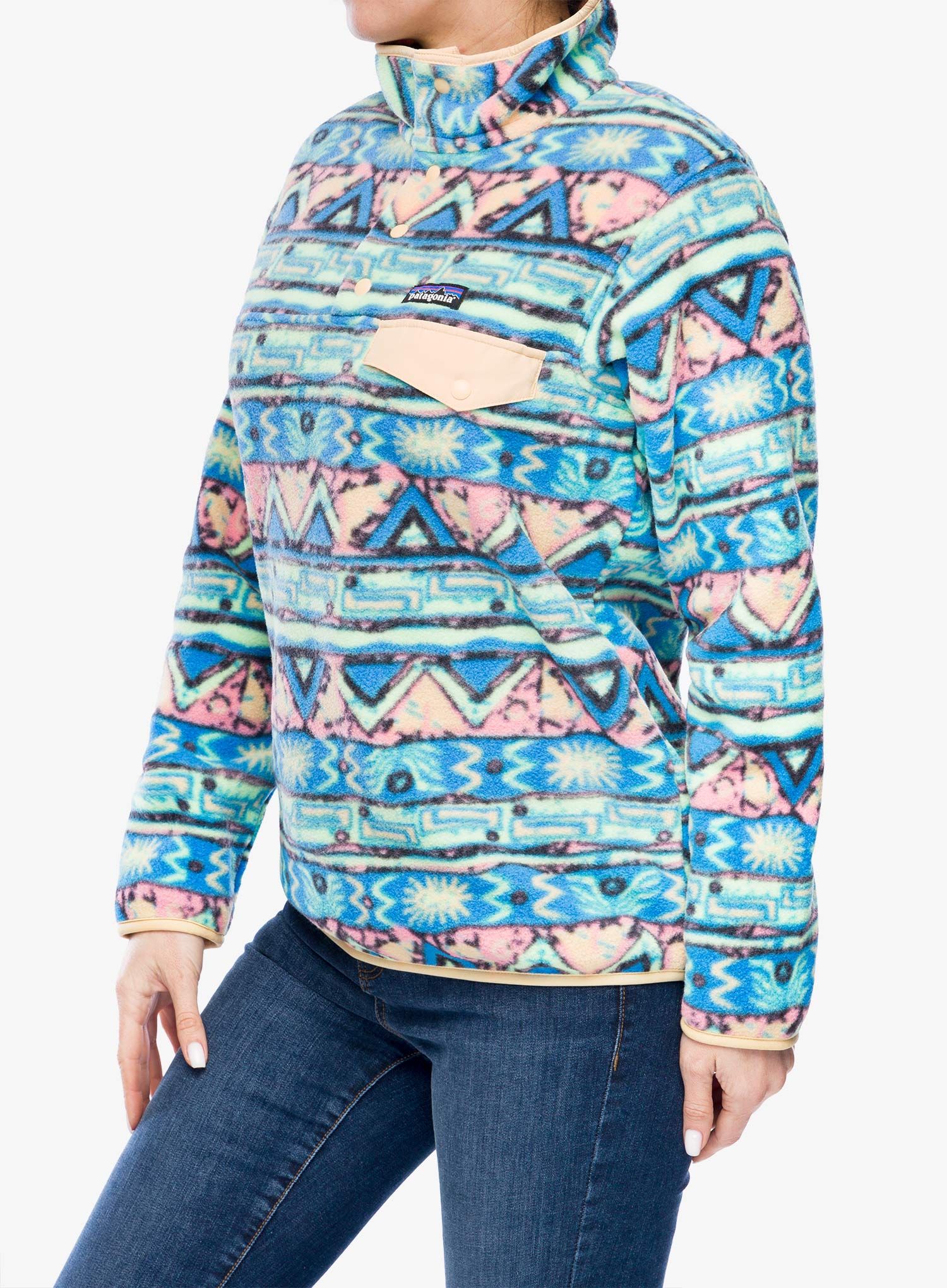 Fleece mikina dámská Patagonia Lightweight Synch Snap-T Pullover - high hopes/salamander