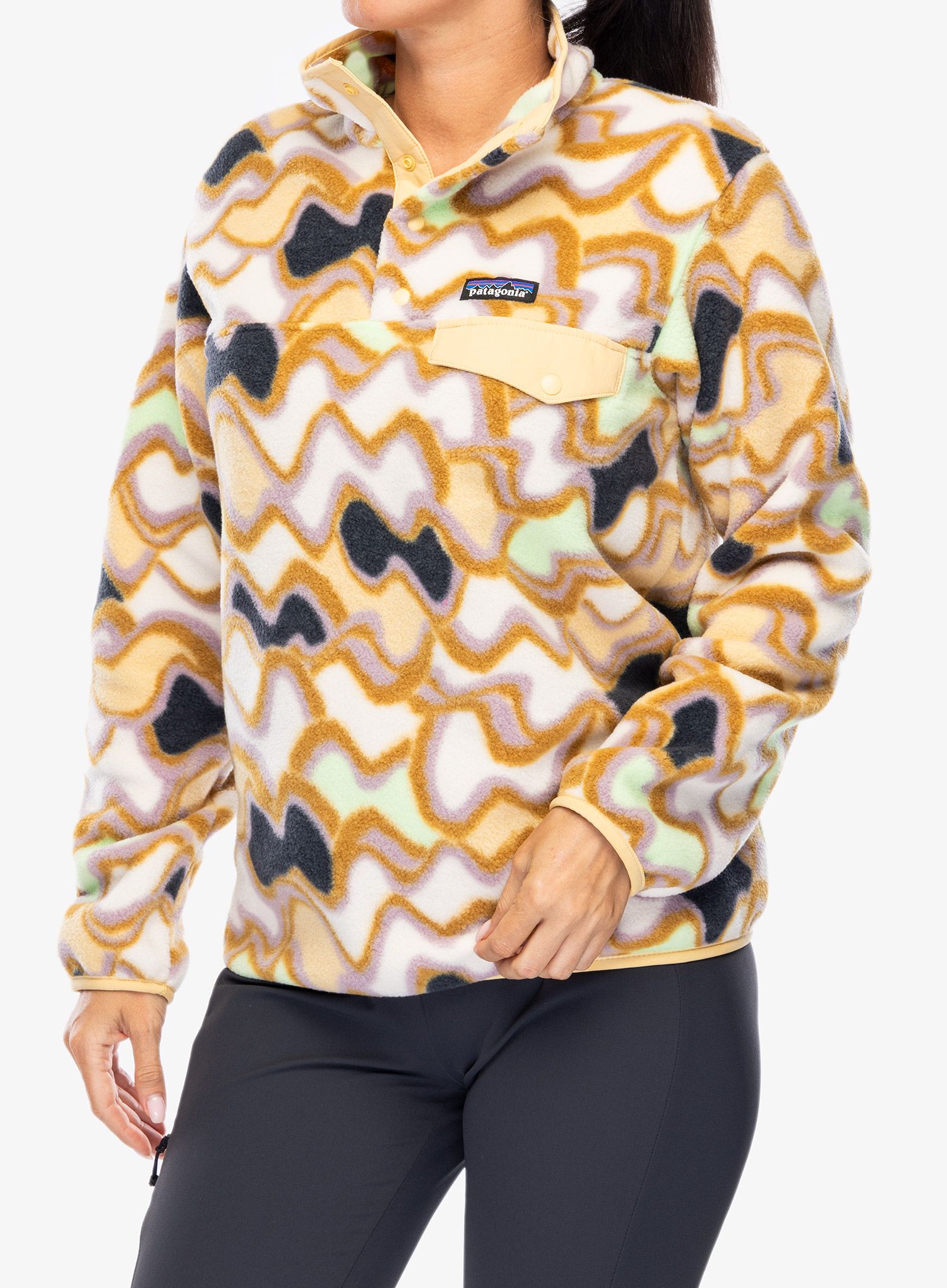 Fleece mikina dámská Patagonia Lightweight Synch Snap-T Pullover - mall currents natural