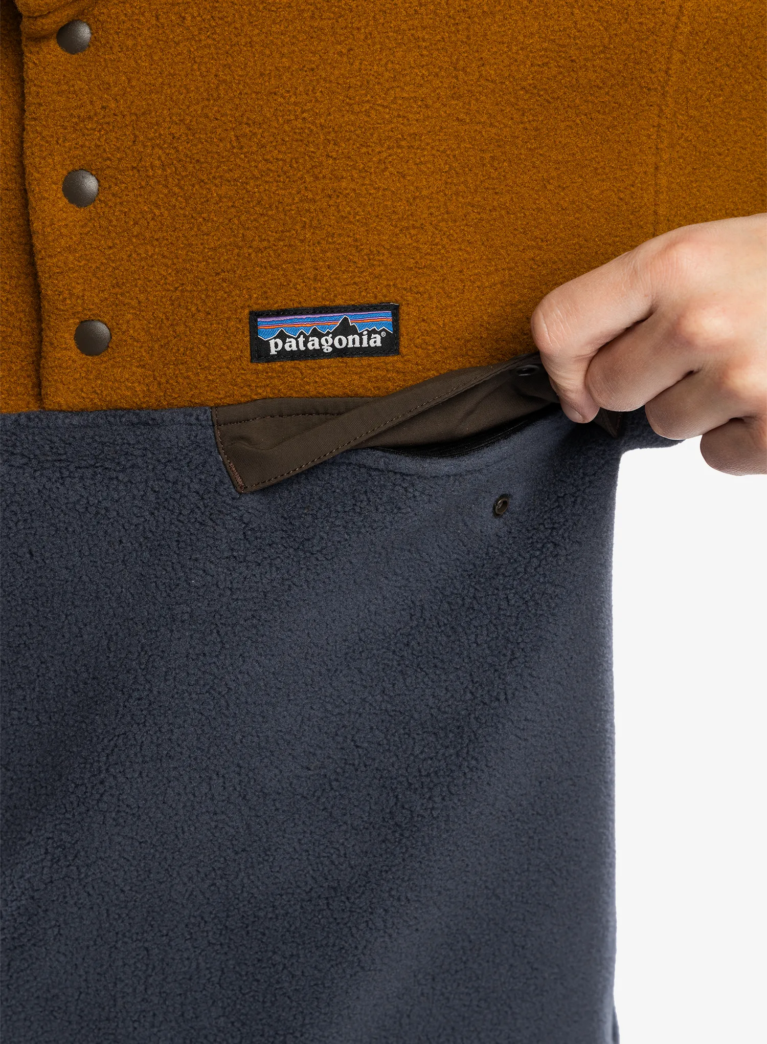 Mikina bez kapuce Patagonia Lightweight Synch Snap-T Pullover - shelter brown