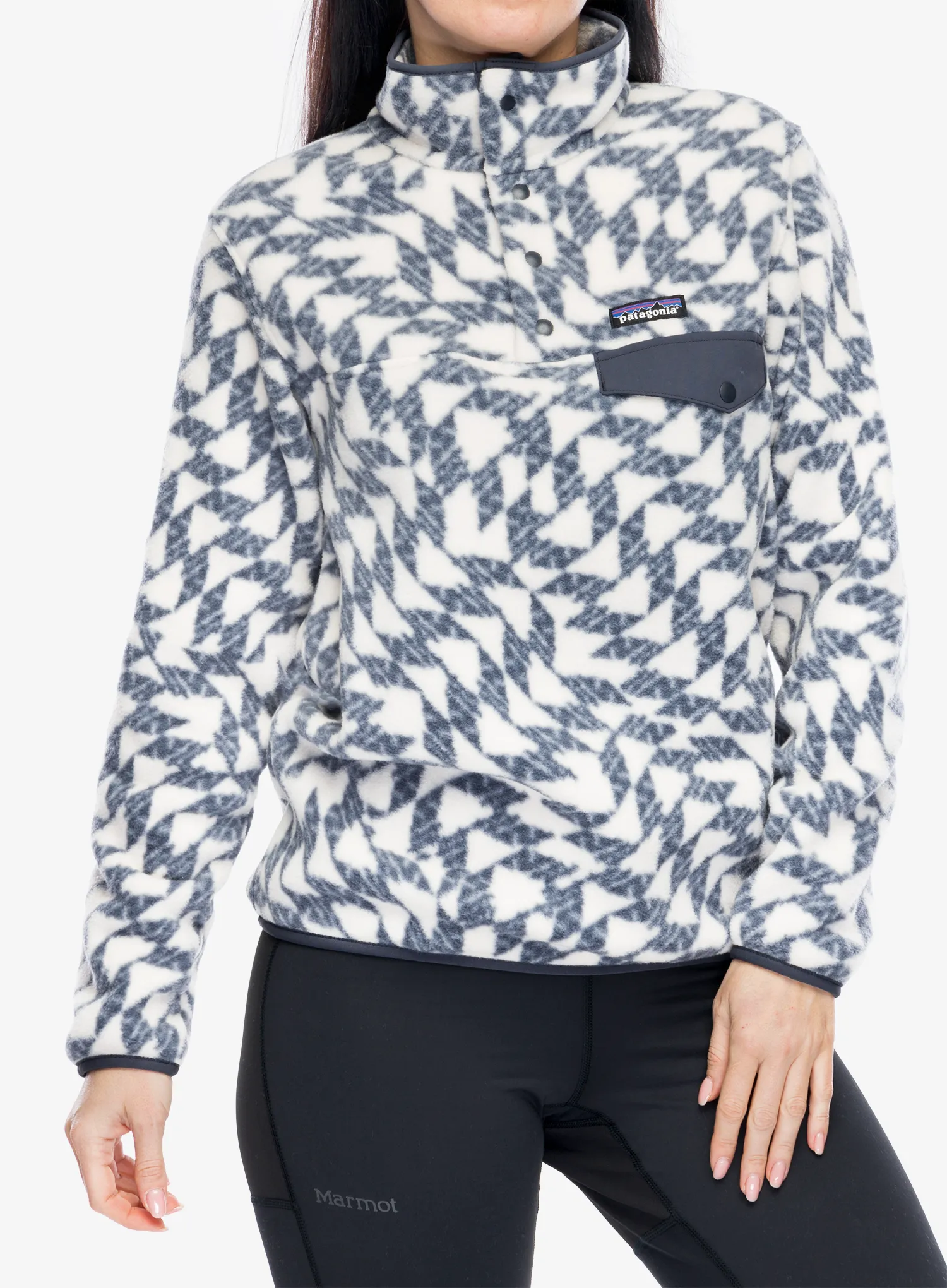 Fleece mikina dámská Patagonia Lightweight Synch Snap-T Pullover - synched flight small natural