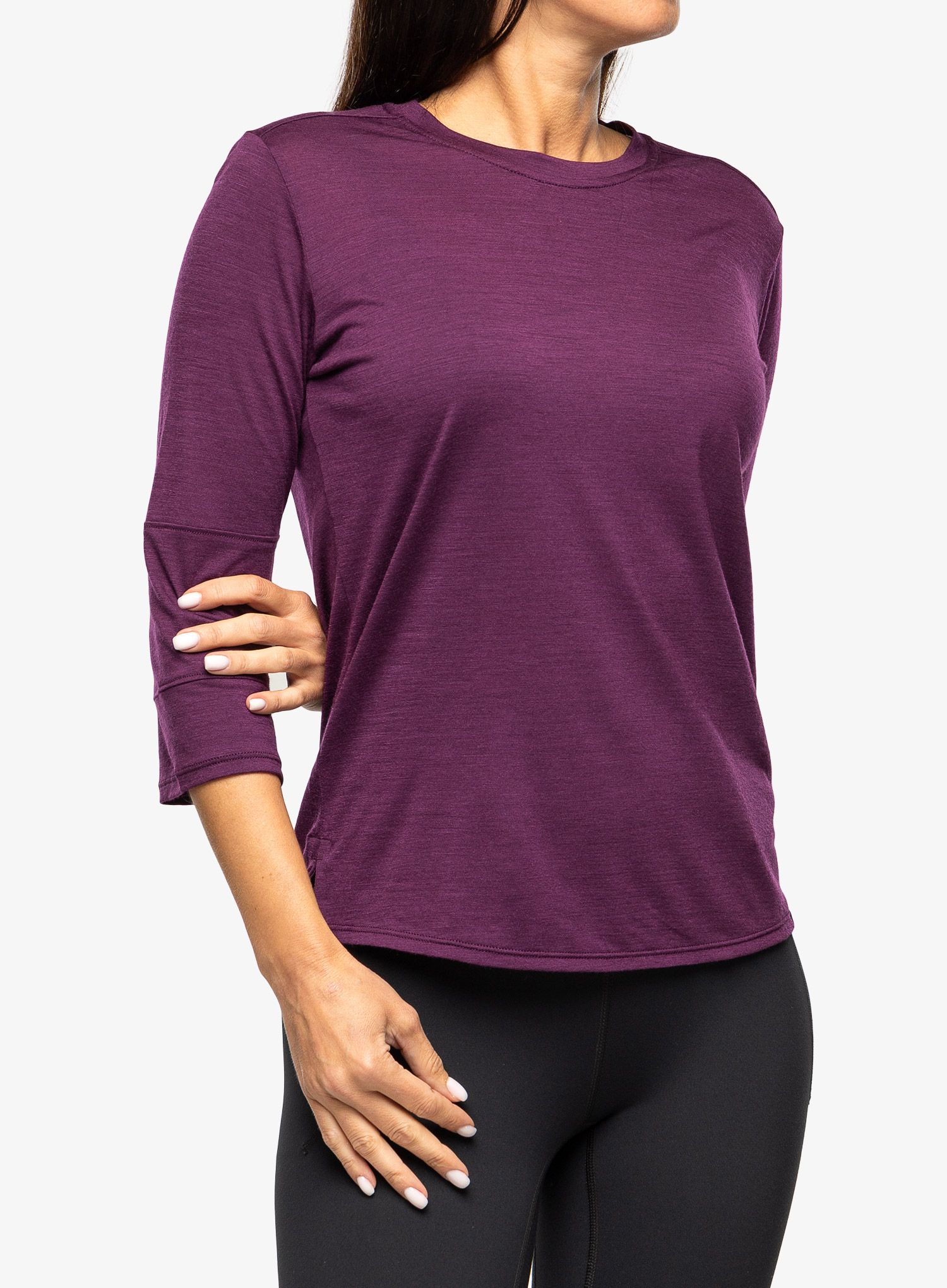 Dámské tričko Patagonia Merino 3/4 Sleeve Bike Jersey - night plum