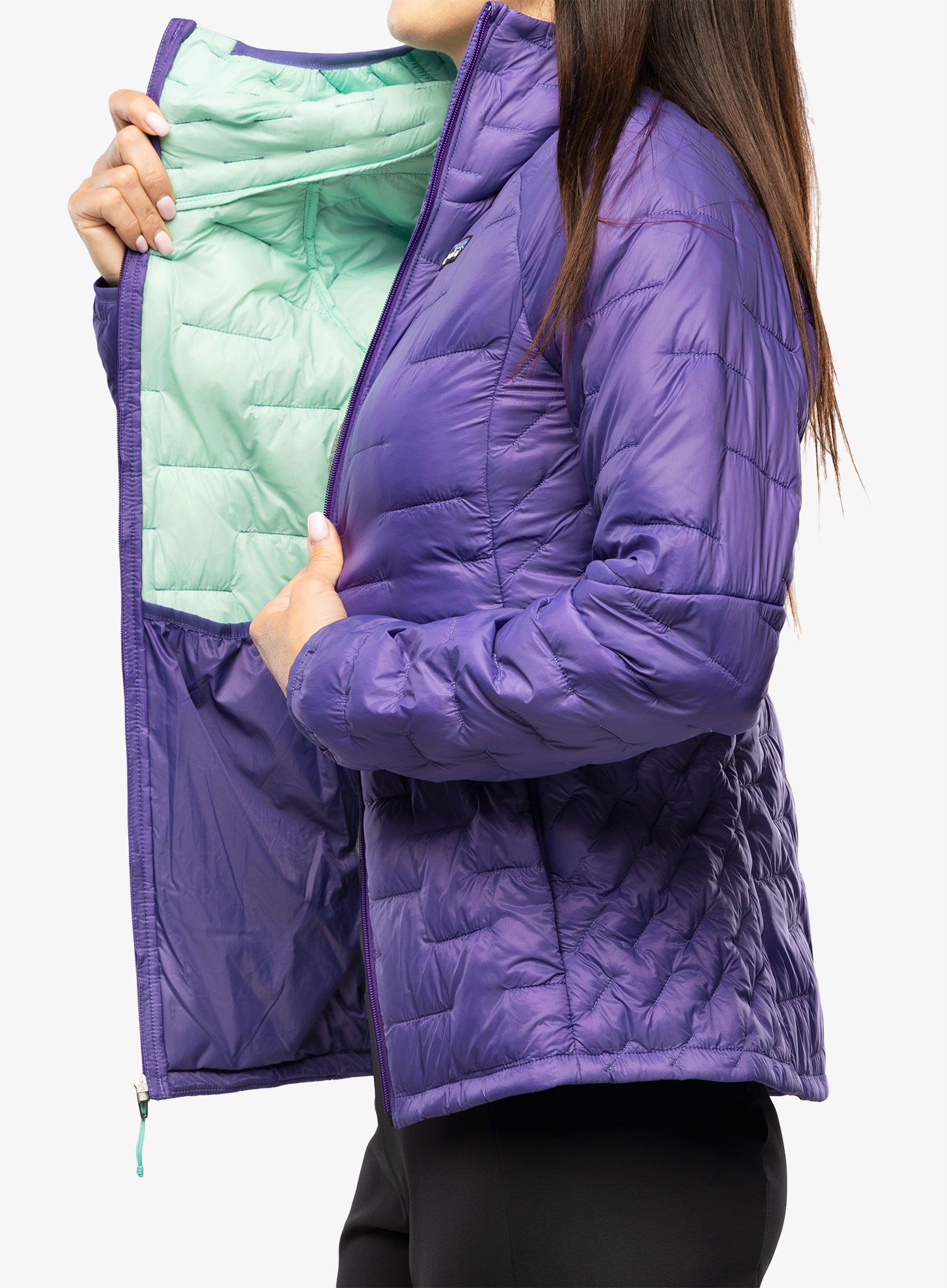 Zateplená bunda dámská Patagonia Micro Puff Hoody - perennial purple