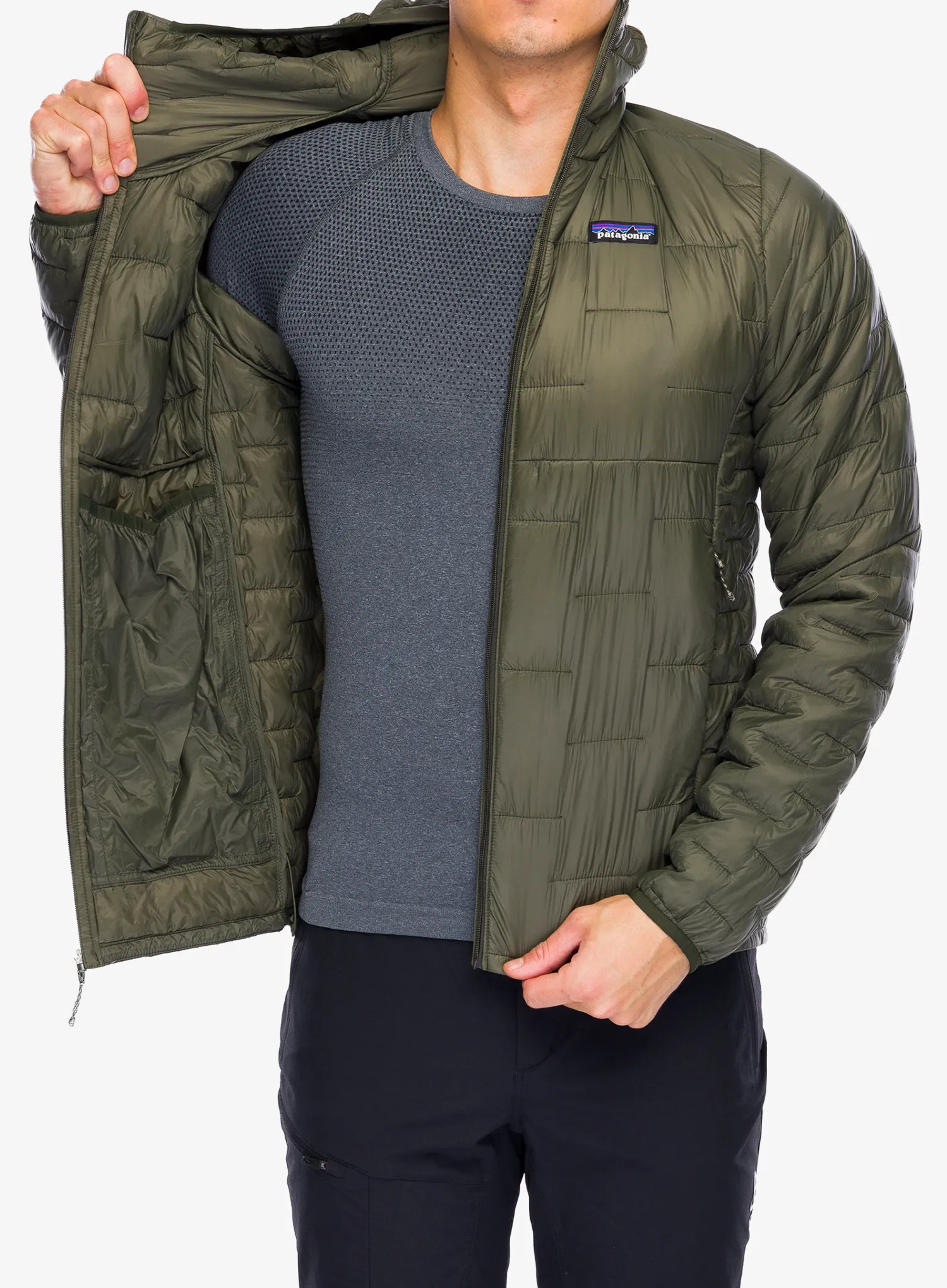 Zateplená bunda Patagonia Micro Puff Hoody - pine needle green
