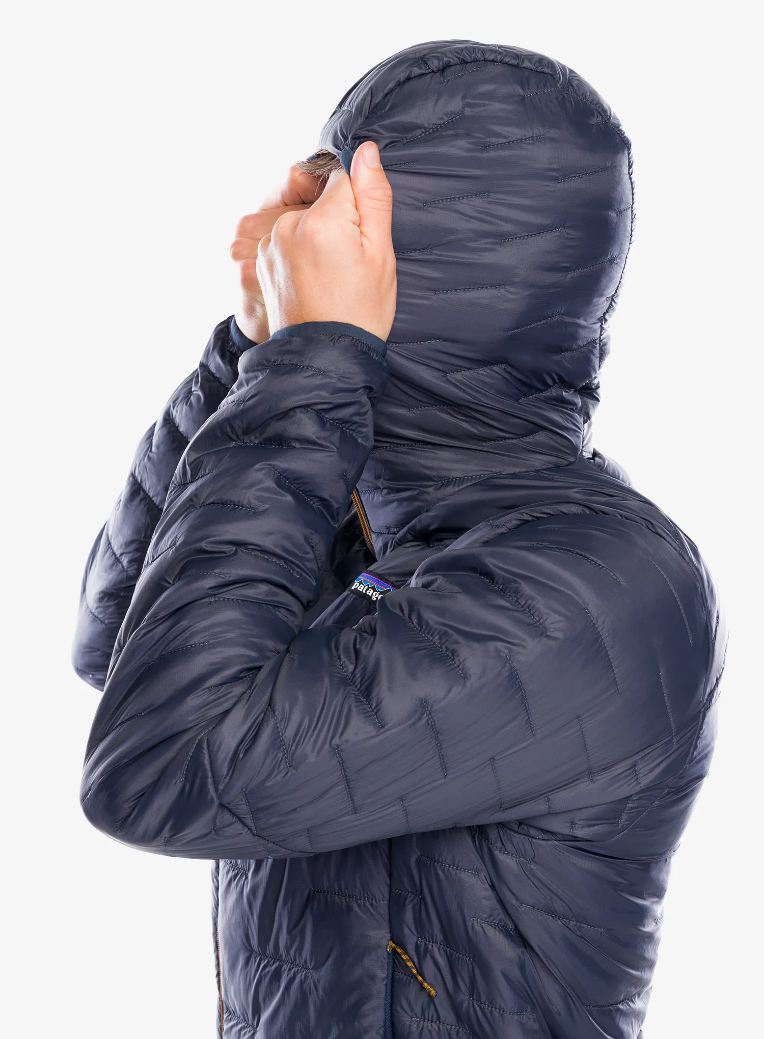 Zateplená bunda Patagonia Micro Puff Hoody - smolder blue/raptor brown blk