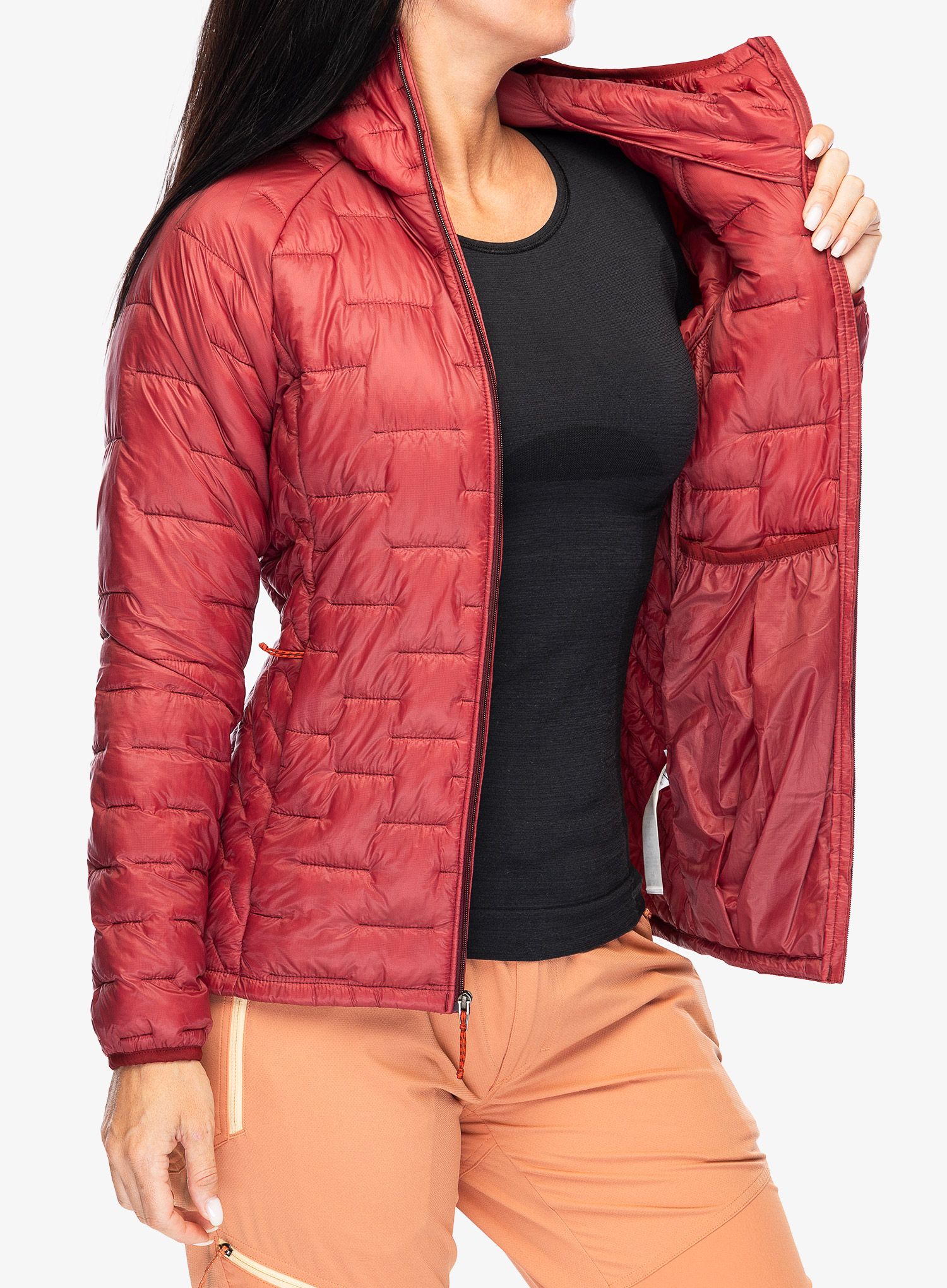 Zateplená bunda dámská Patagonia Micro Puff Hoody - oxide red