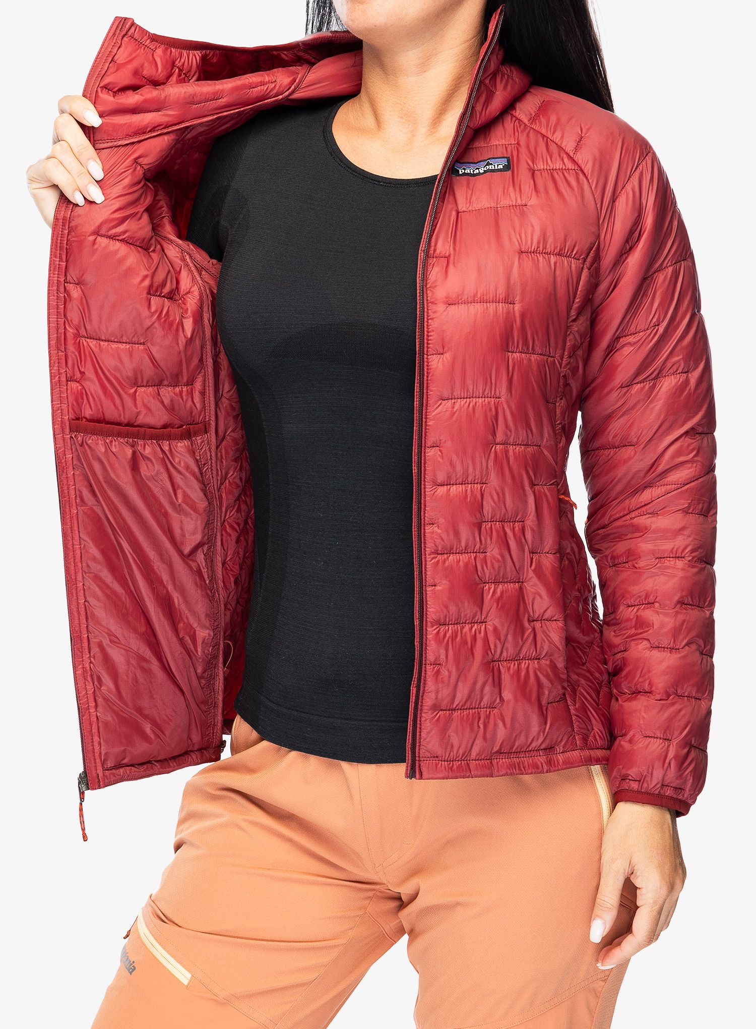 Zateplená bunda dámská Patagonia Micro Puff Hoody - oxide red