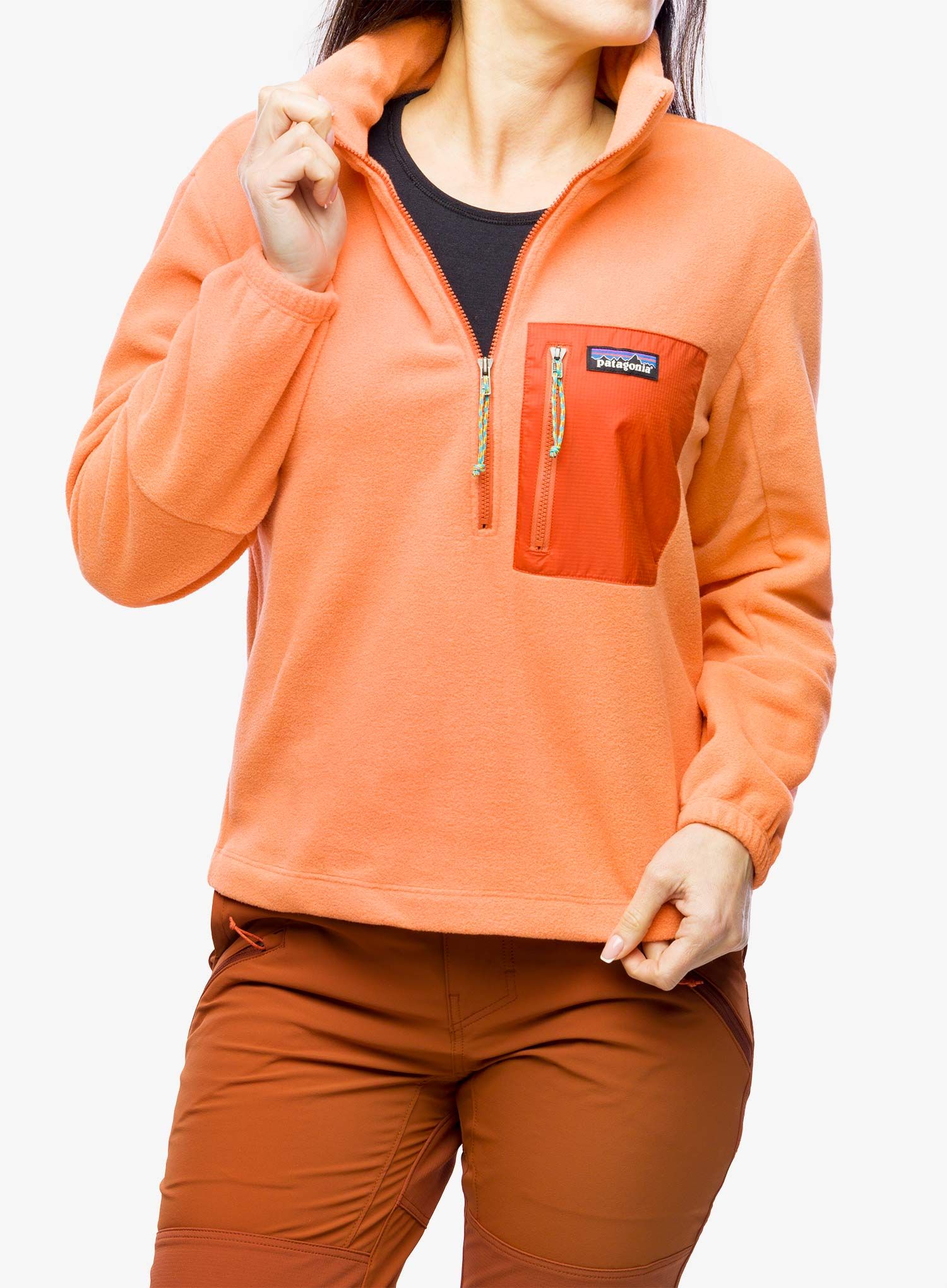Dámská mikina bez kapuce Patagonia Microdini 1/2 Zip P/O - coho coral