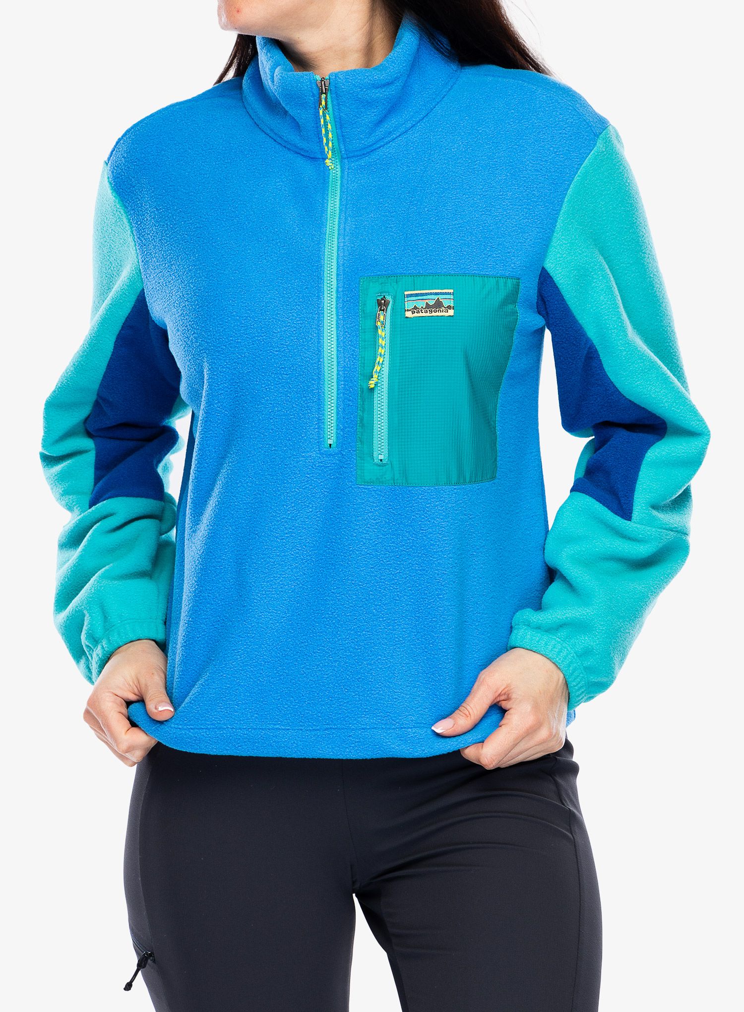 Dámská mikina se zipem Patagonia Microdini 1/2 Zip P/O - vessel blue