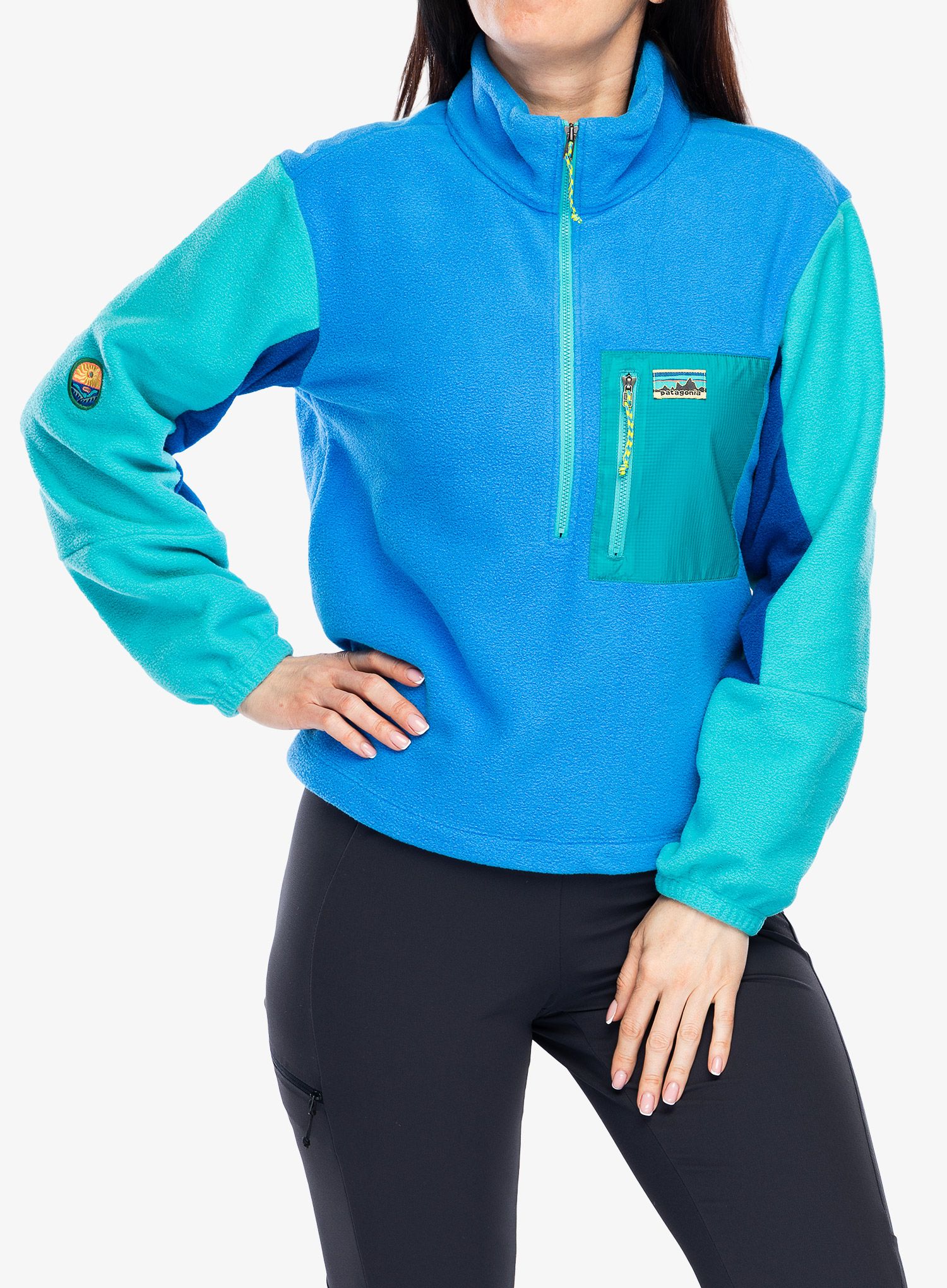 Dámská mikina se zipem Patagonia Microdini 1/2 Zip P/O - vessel blue