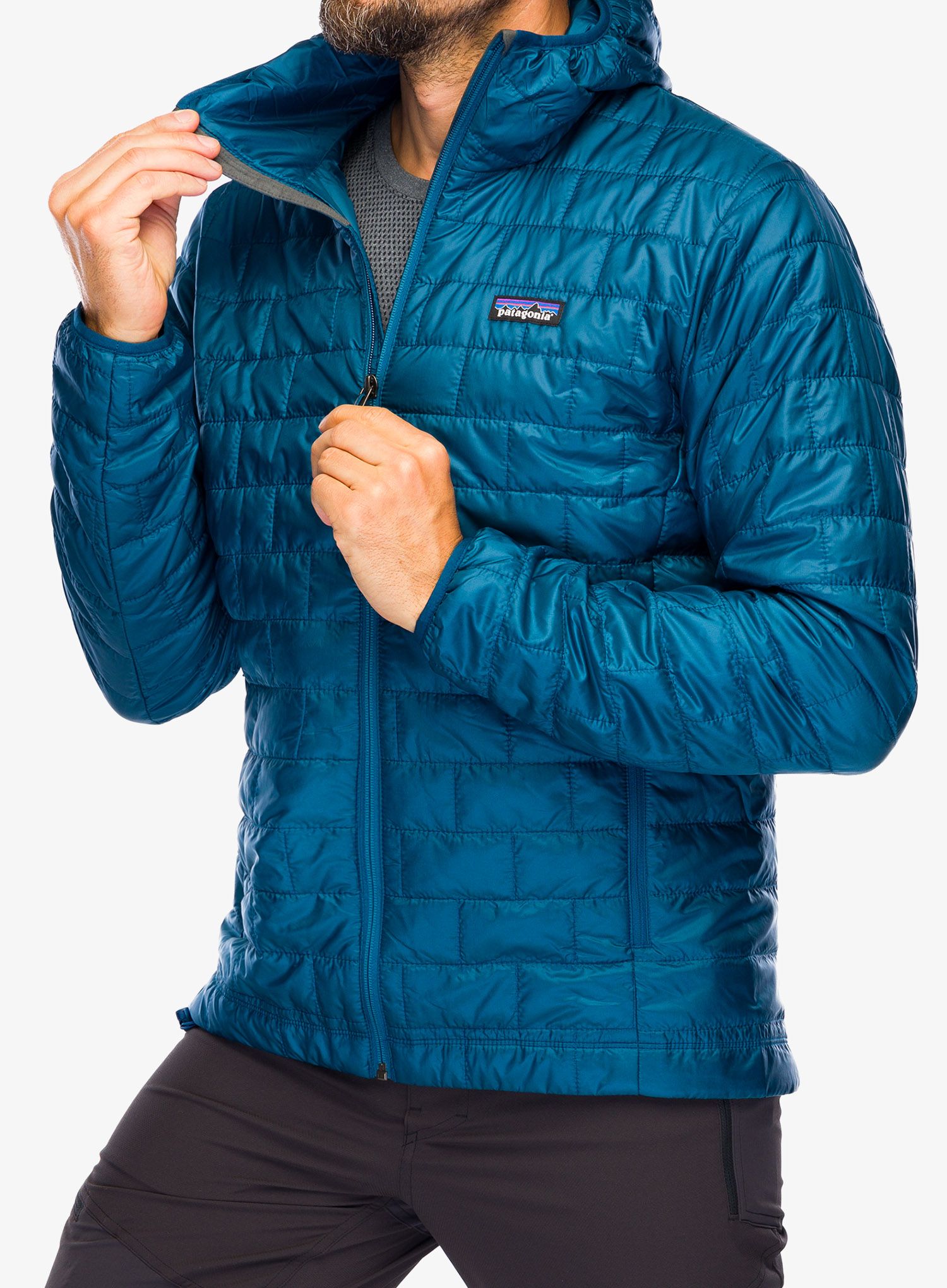 Zateplená bunda Patagonia Nano Puff Hoody - lagom blue