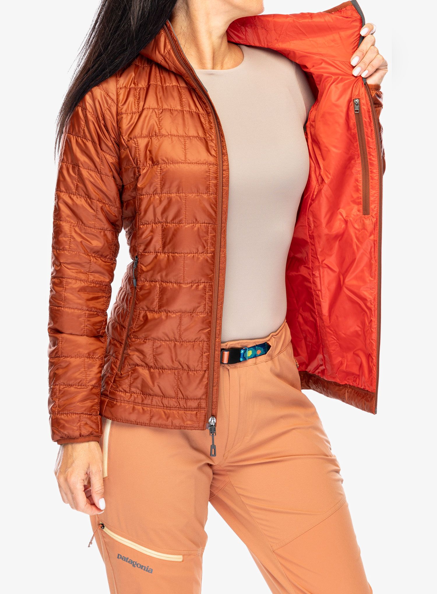 Zateplená bunda dámská Patagonia Nano Puff Hoody - burnished red