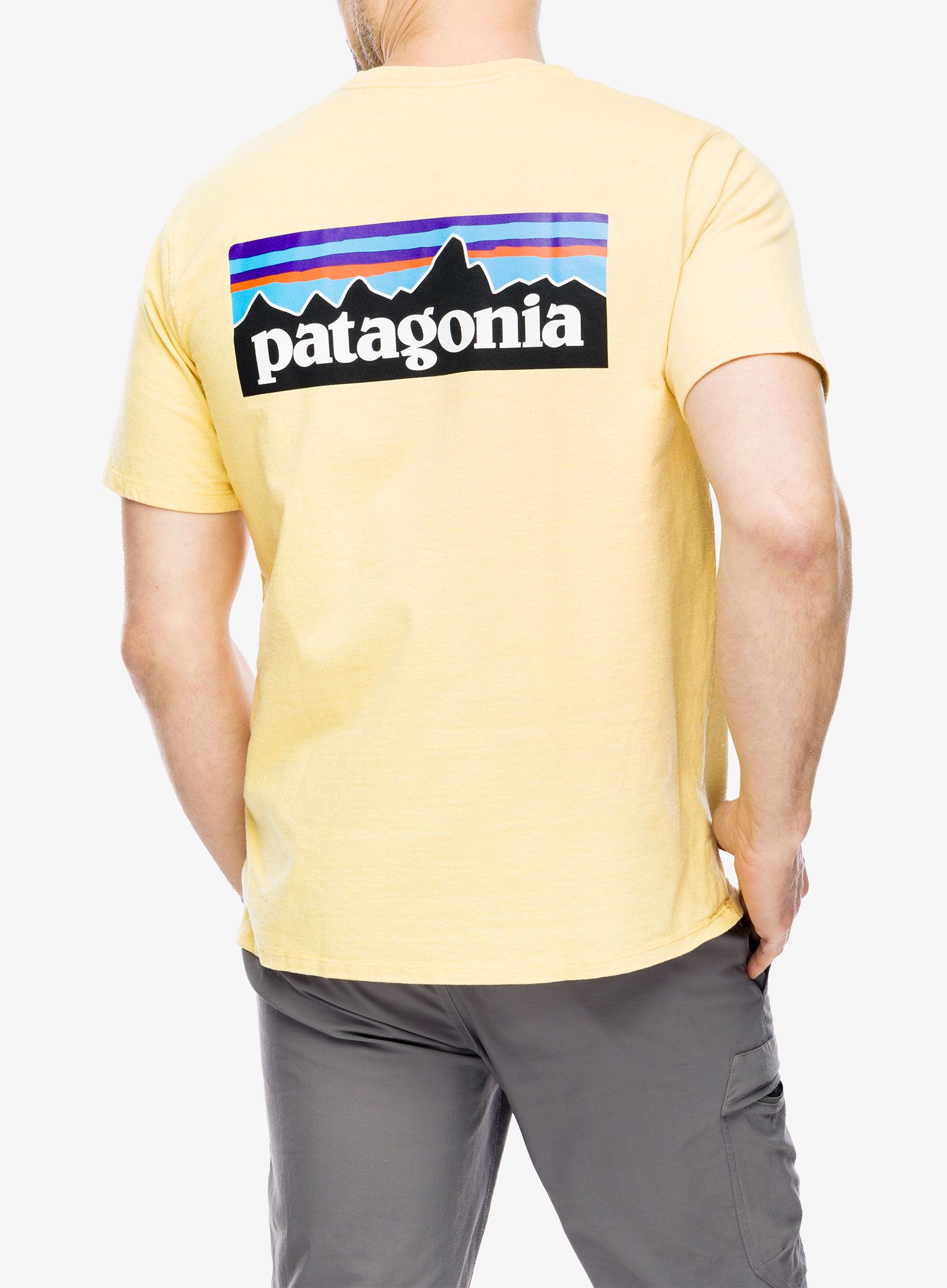 Bavlněné tričko Patagonia P-6 Logo Responsibili-Tee - milled yellow