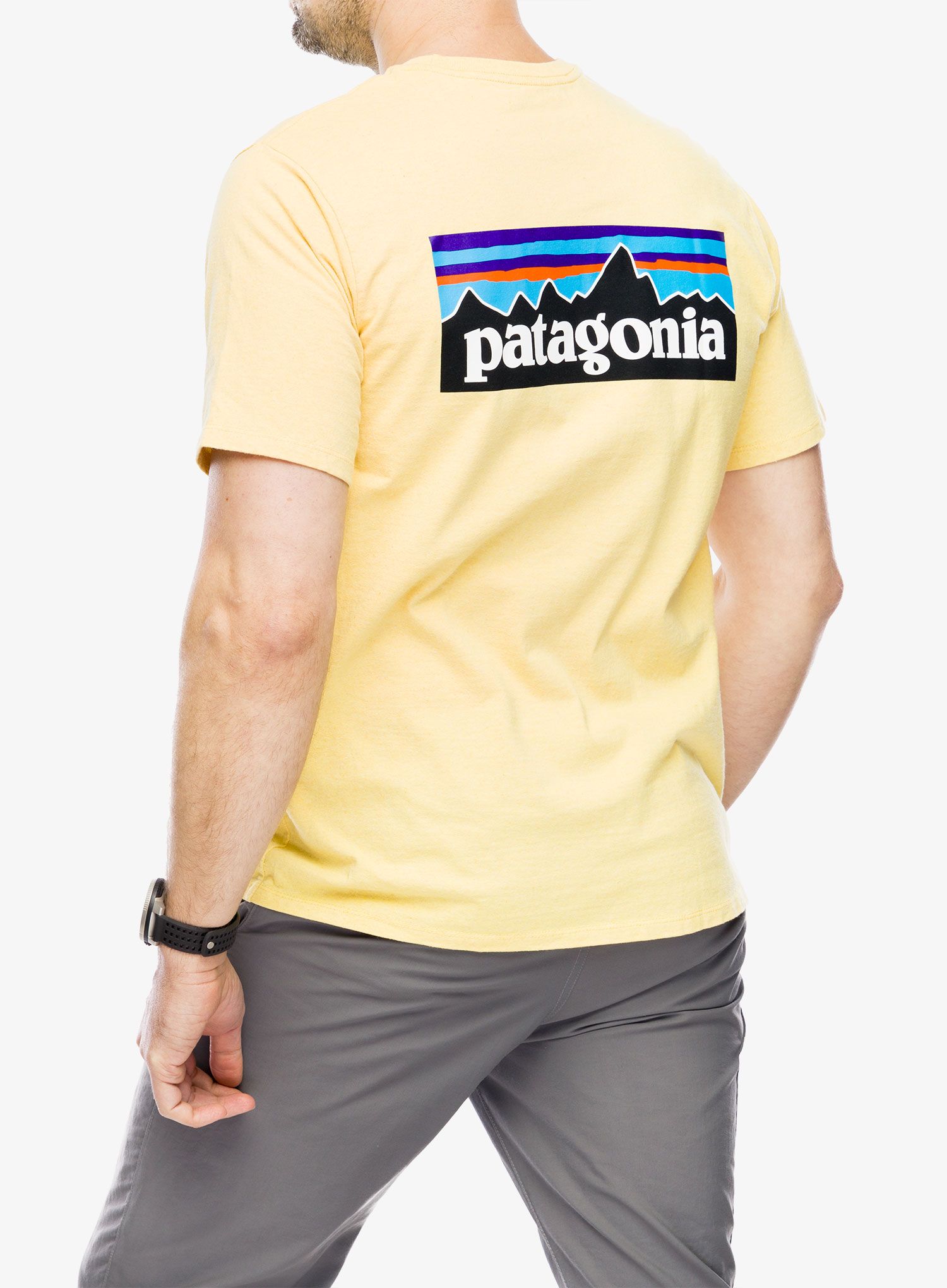 Bavlněné tričko Patagonia P-6 Logo Responsibili-Tee - milled yellow