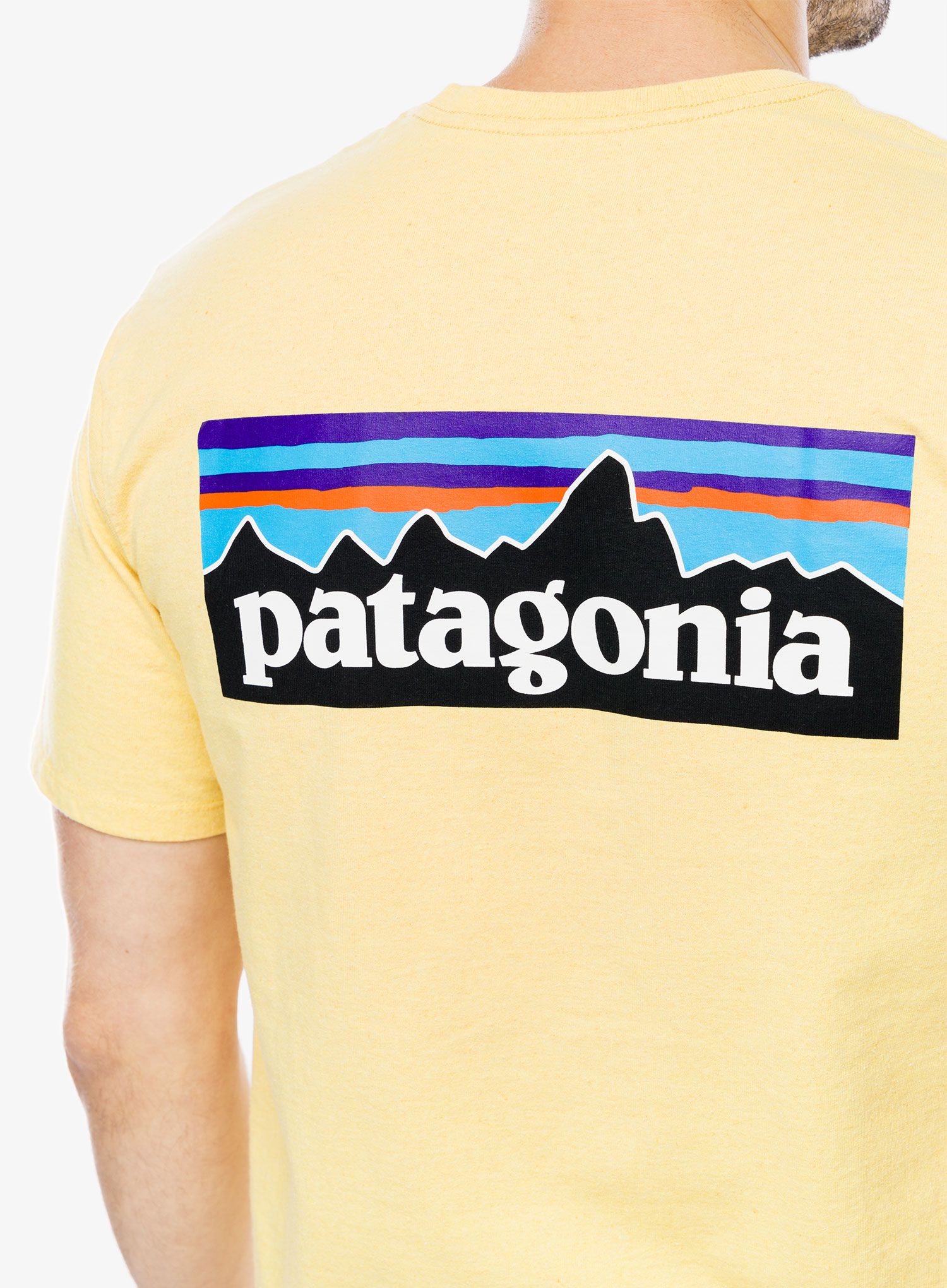 Bavlněné tričko Patagonia P-6 Logo Responsibili-Tee - milled yellow