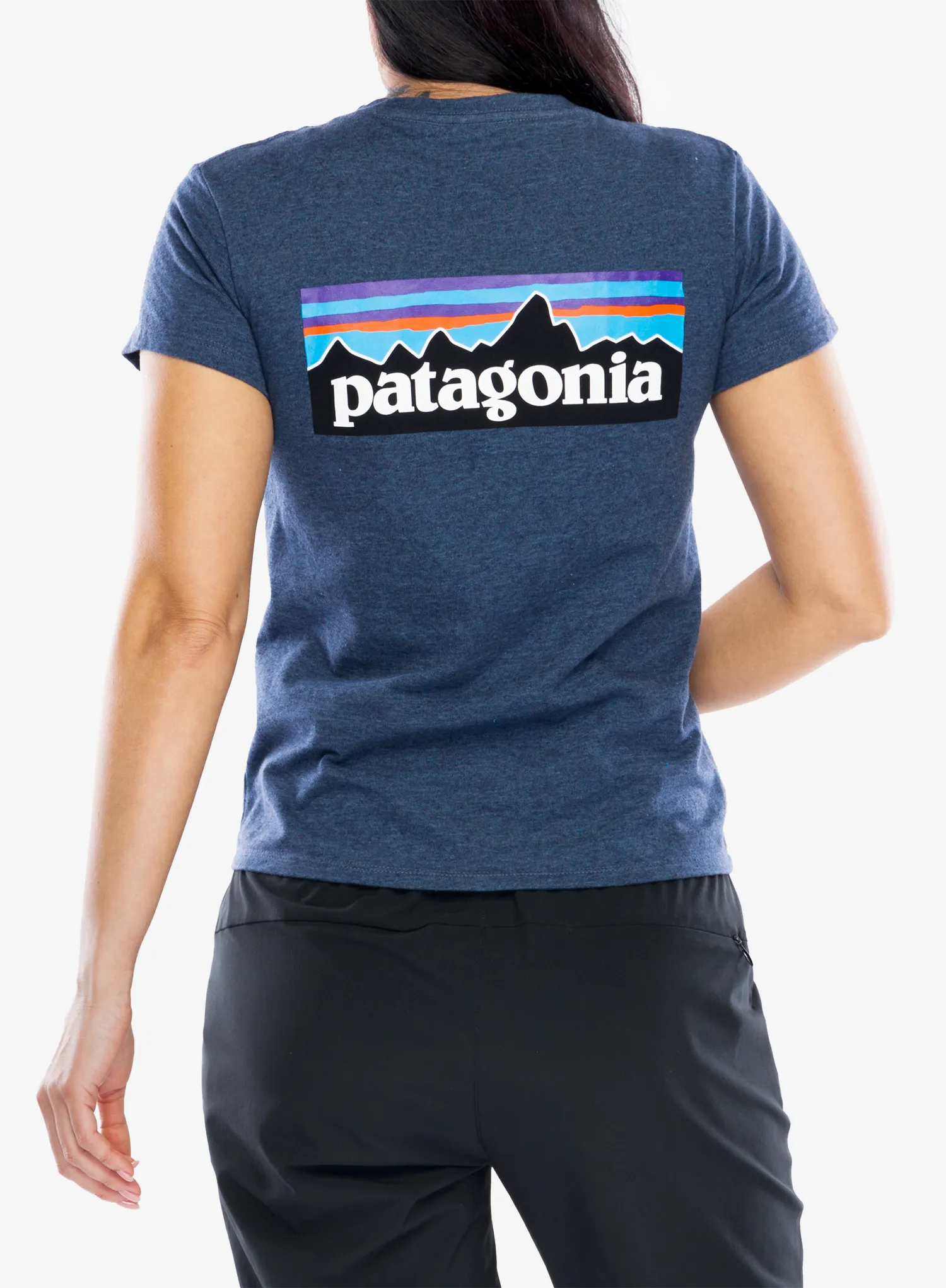 Bavlněné tričko dámské Patagonia P-6 Logo Responsibili-Tee - utility blue