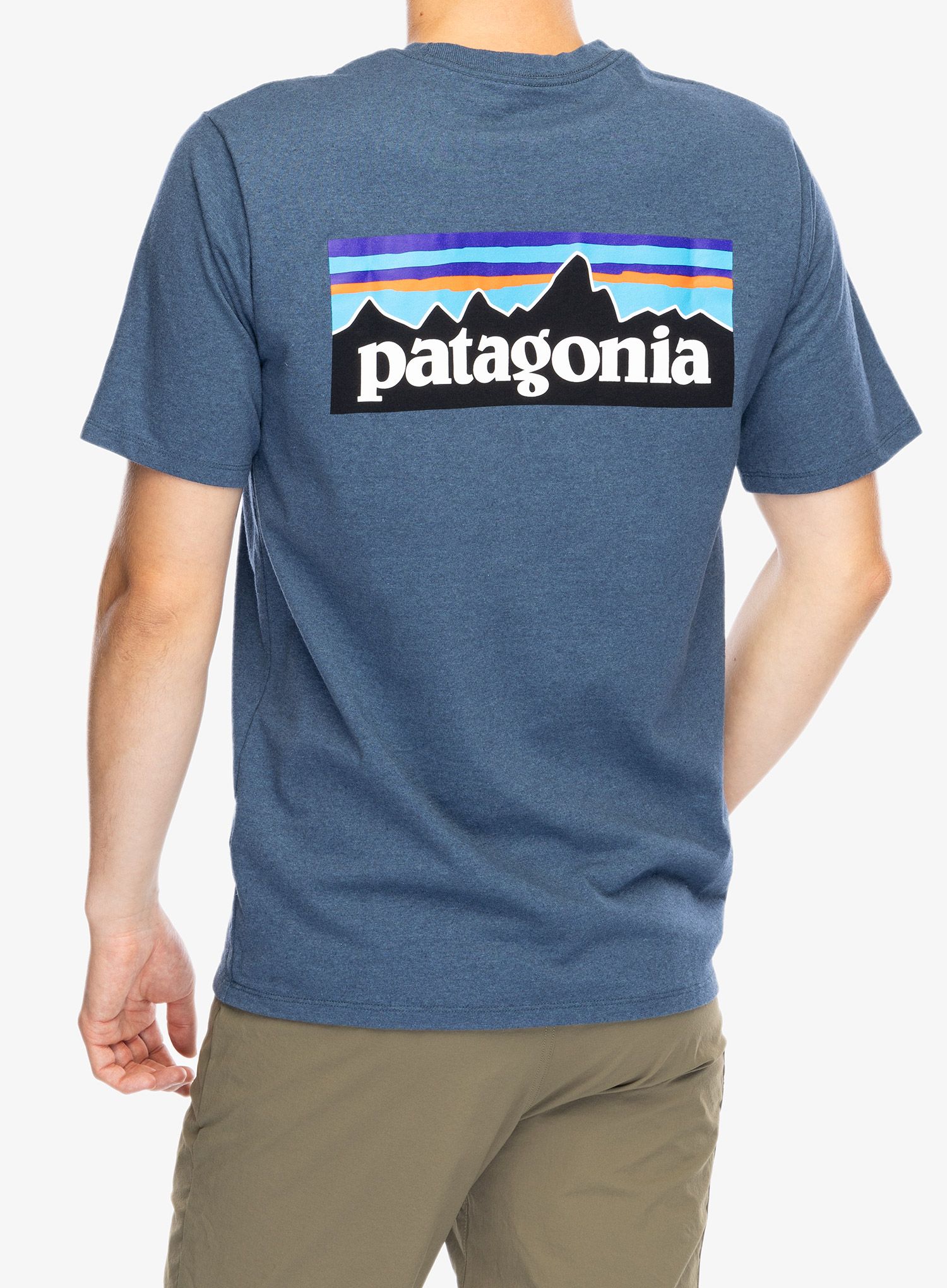 Bavlněné tričko Patagonia P-6 Logo Responsibili-Tee - utility blue