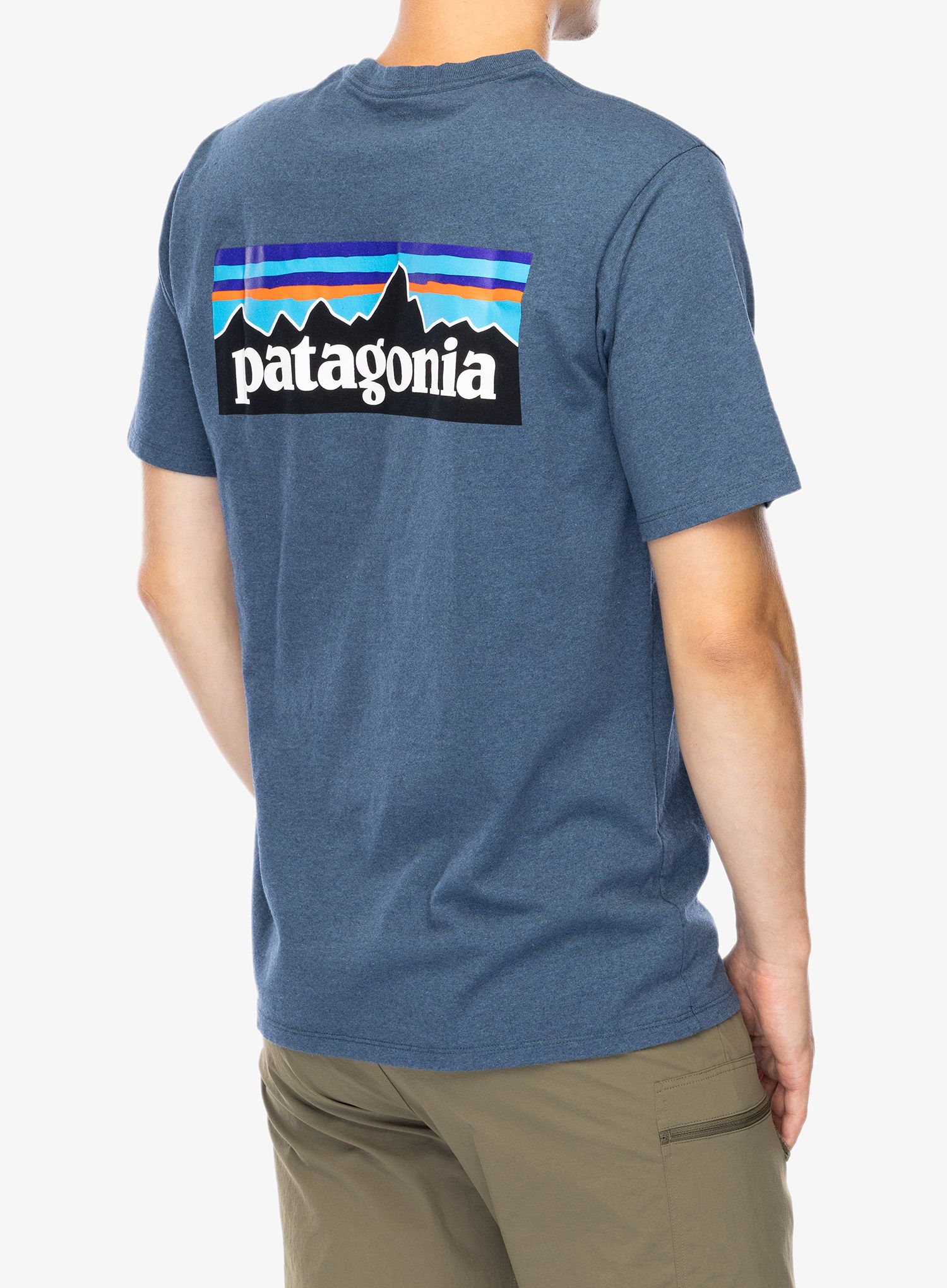 Bavlněné tričko Patagonia P-6 Logo Responsibili-Tee - utility blue