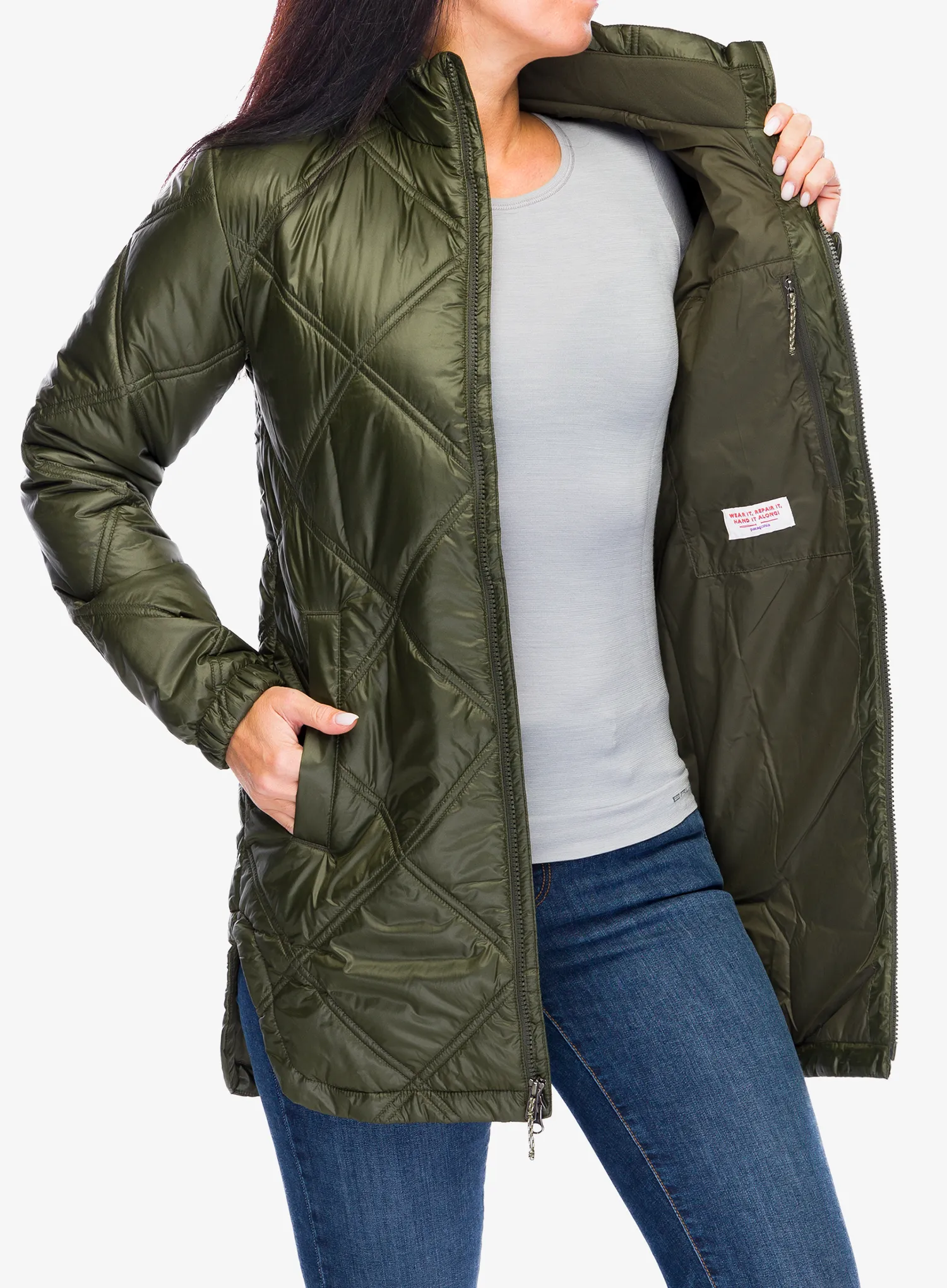 Dámský kabát Patagonia Pine Bank Insulated Parka - pine needle green