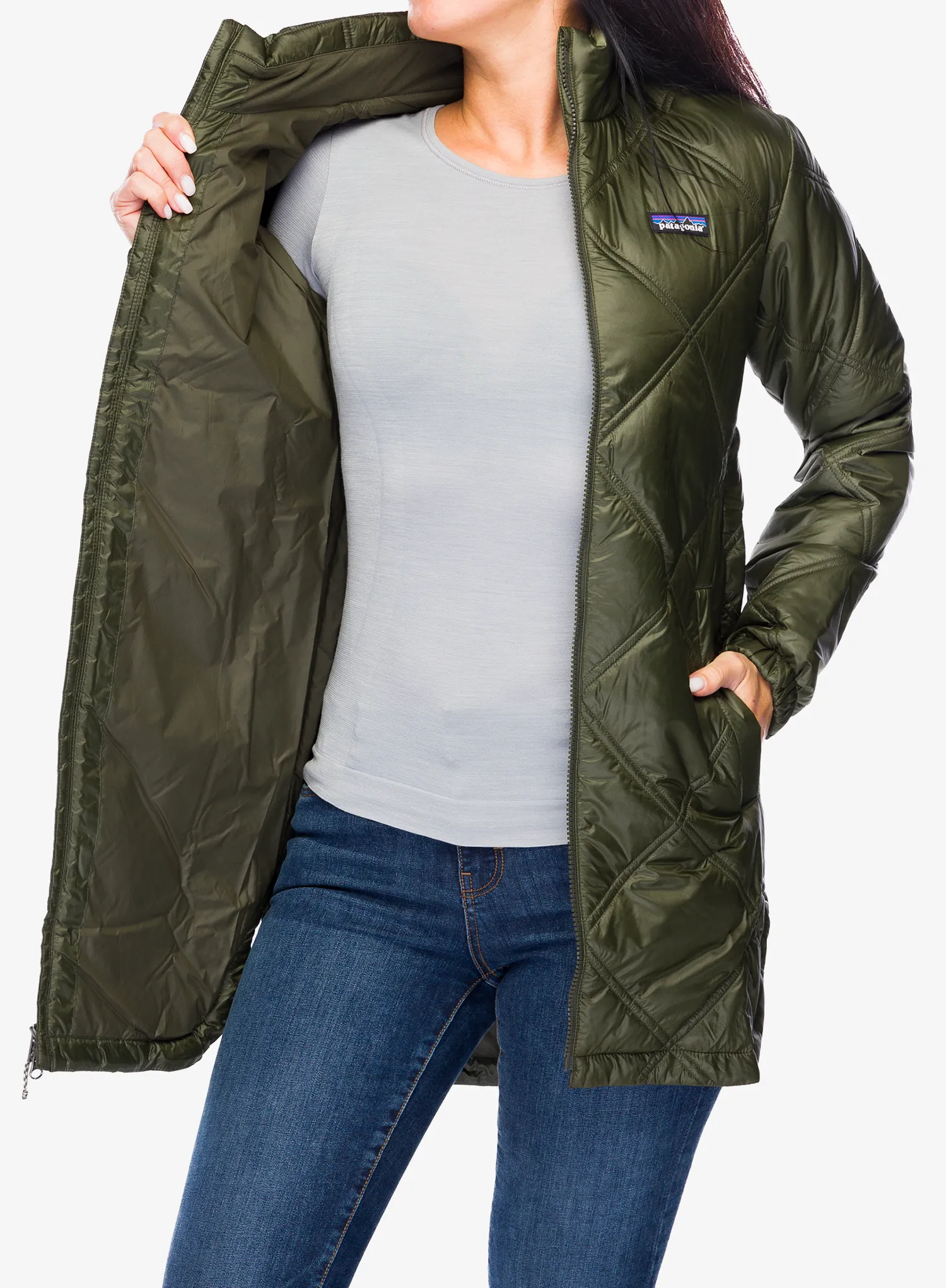 Dámský kabát Patagonia Pine Bank Insulated Parka - pine needle green