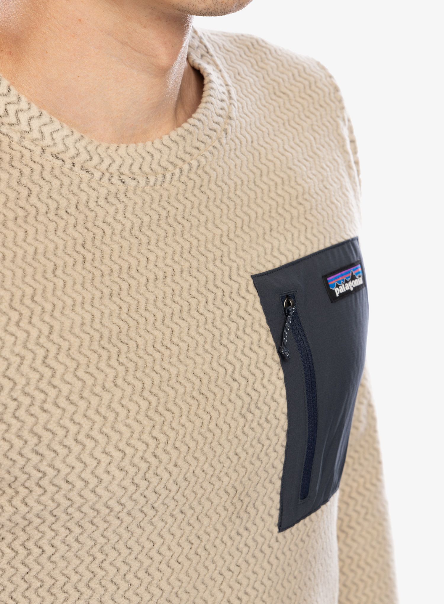 Mikina bez kapuce Patagonia R1 Air Crew - oar tan