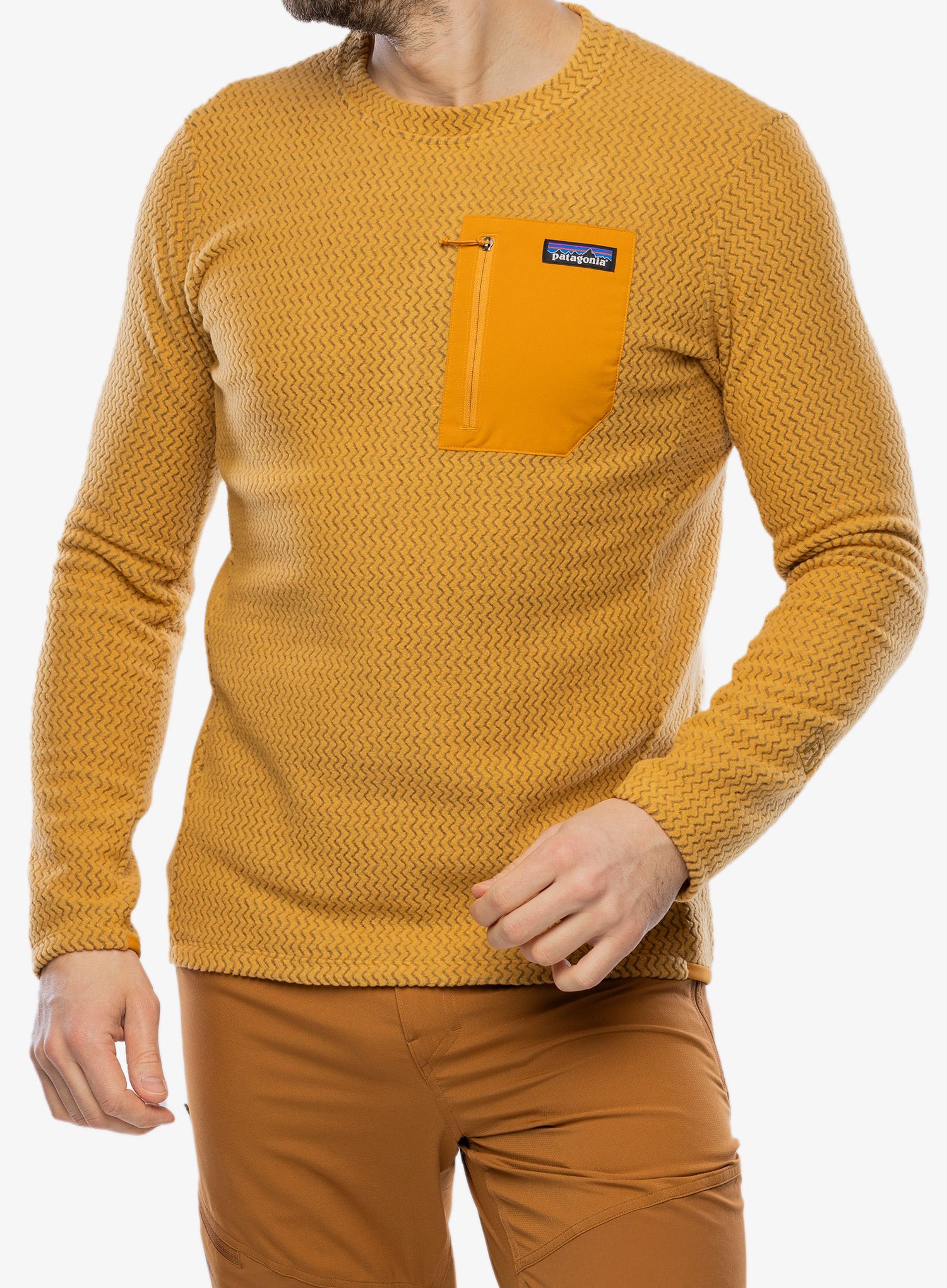 Fleece mikina Patagonia R1 Air Crew - pufferfish gold
