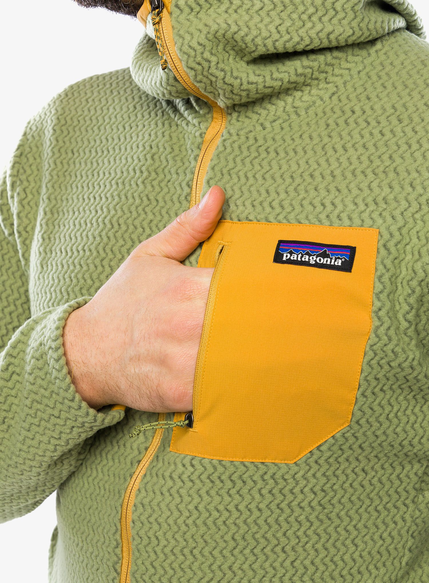 Fleece mikina Patagonia R1 Air Full-Zip Hoody - buckhorn green