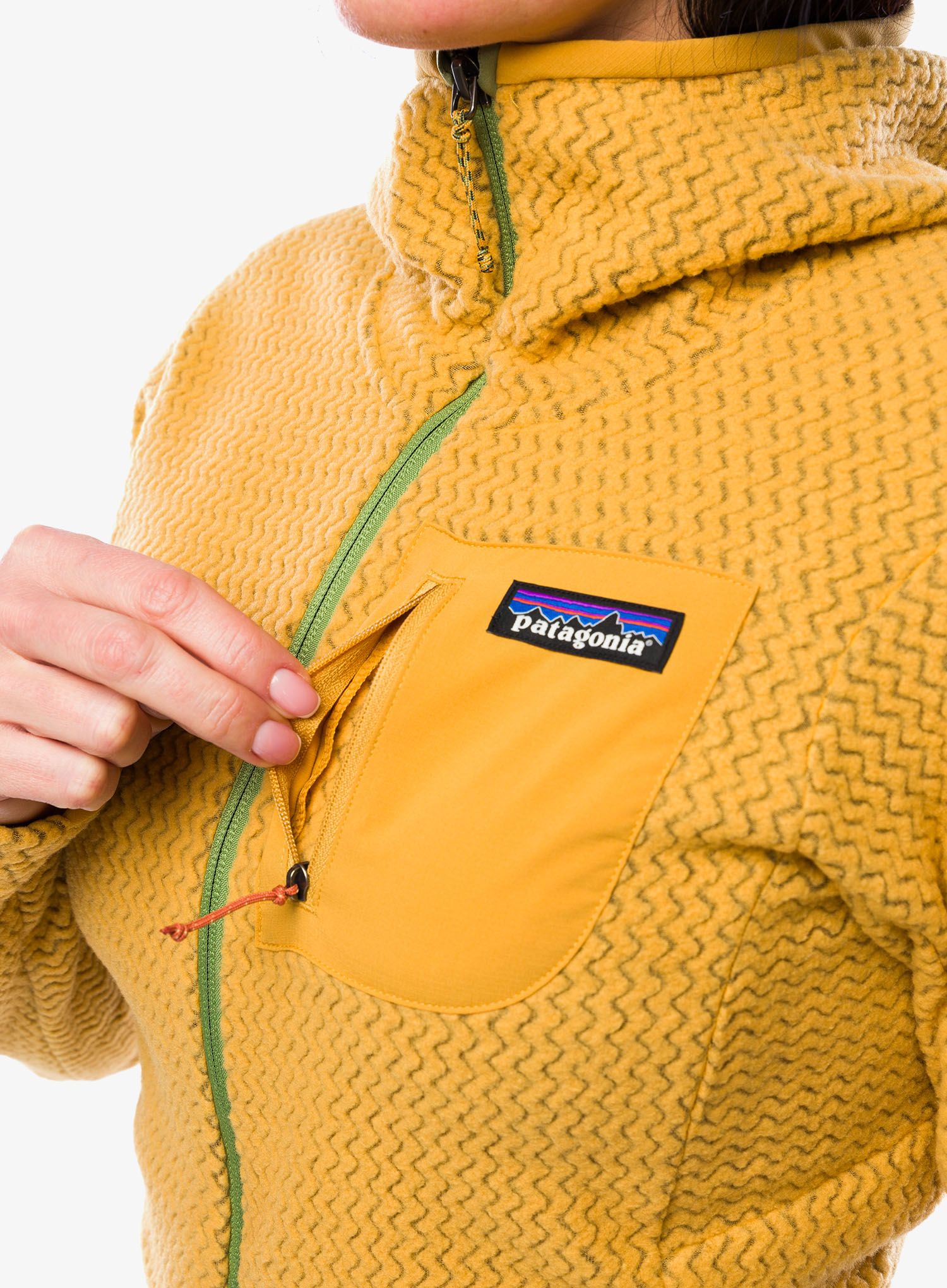 Fleece mikina dámská Patagonia R1 Air Full-Zip Hoody - pufferfish gold