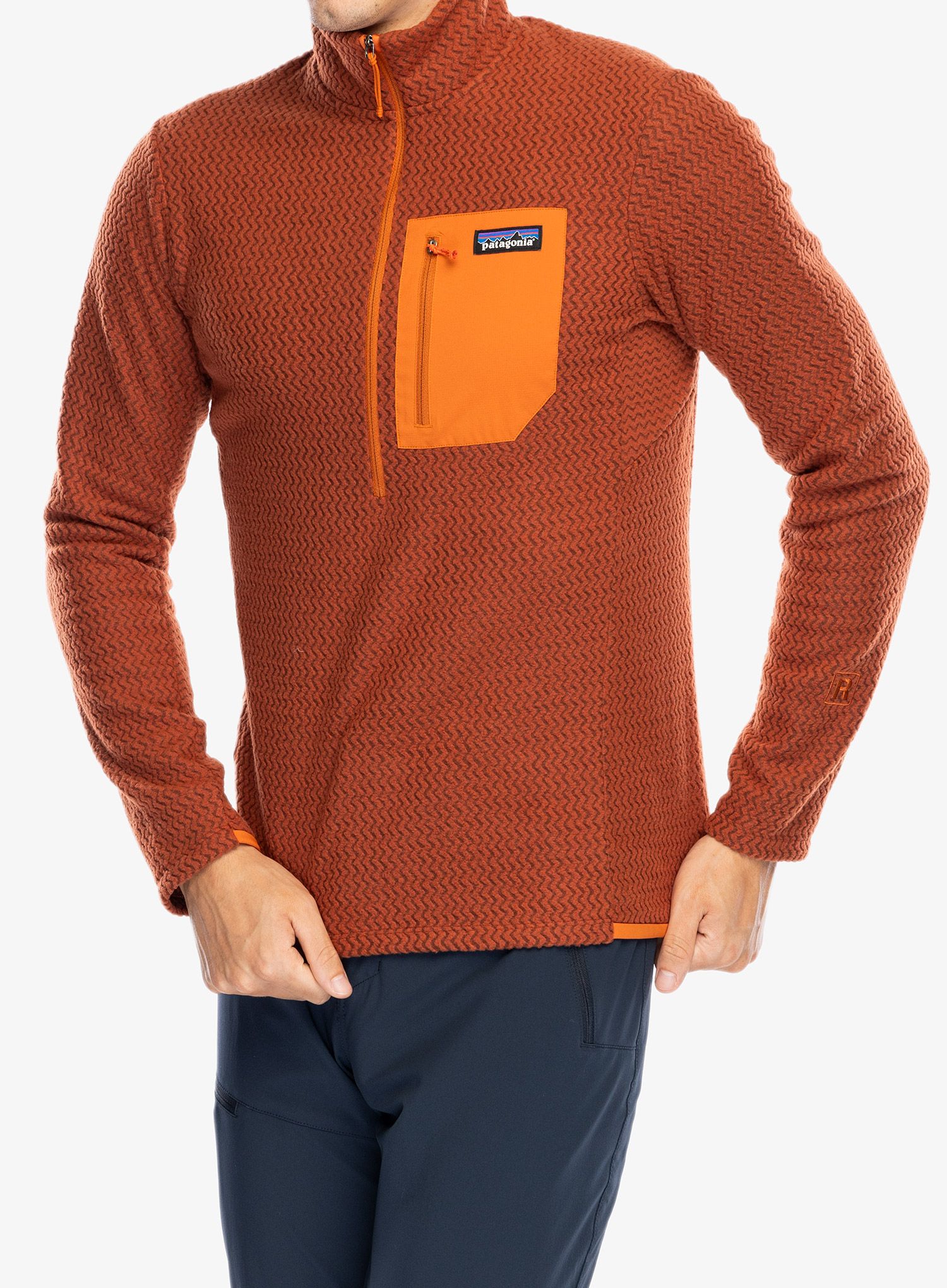 Mikina se zipem Patagonia R1 Air Zip Neck - burnished red